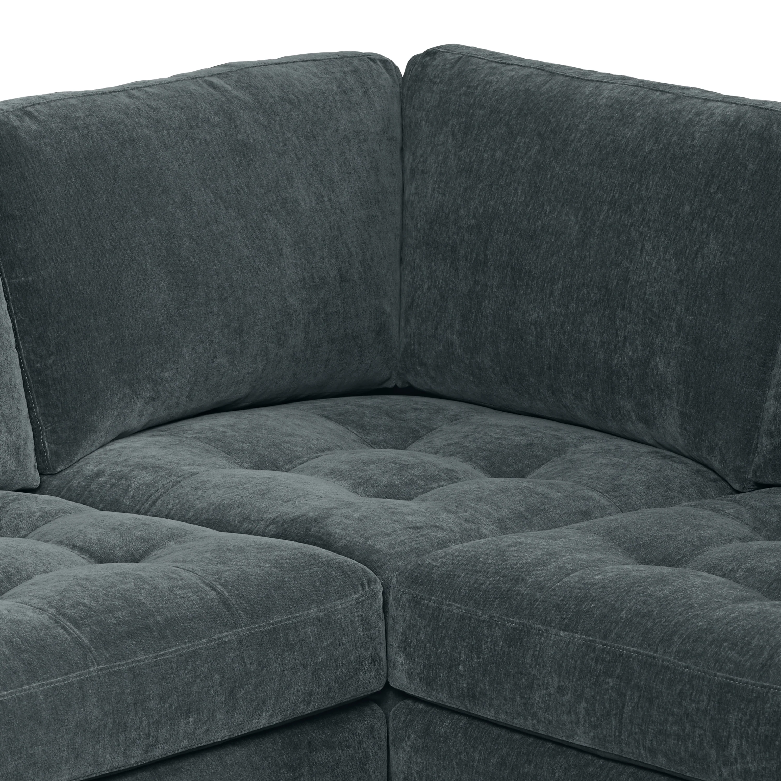 Napa Velvet Corner Sectional Sofa | Boreal Blue - Image 11