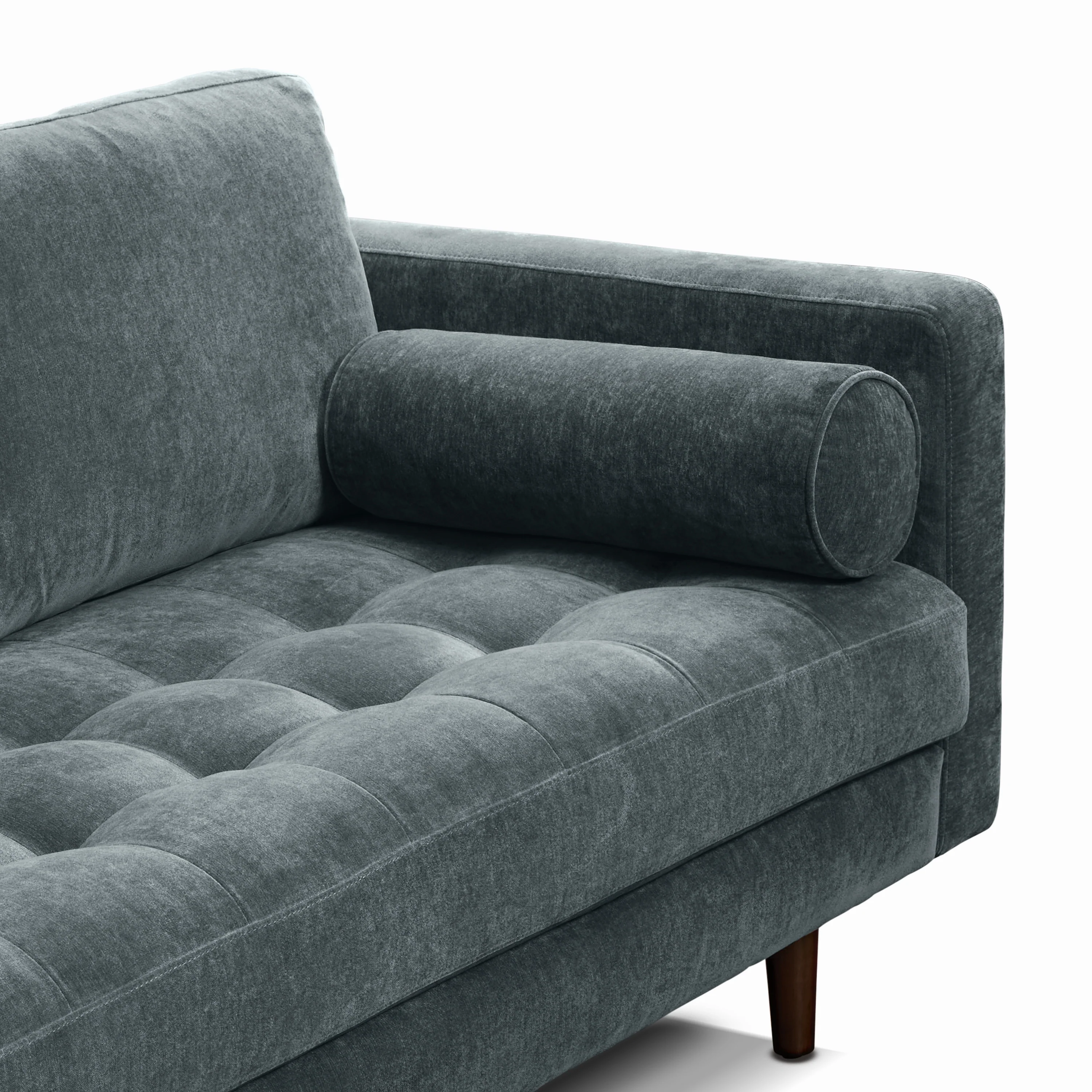 Napa Velvet Corner Sectional Sofa | Boreal Blue - Image 12