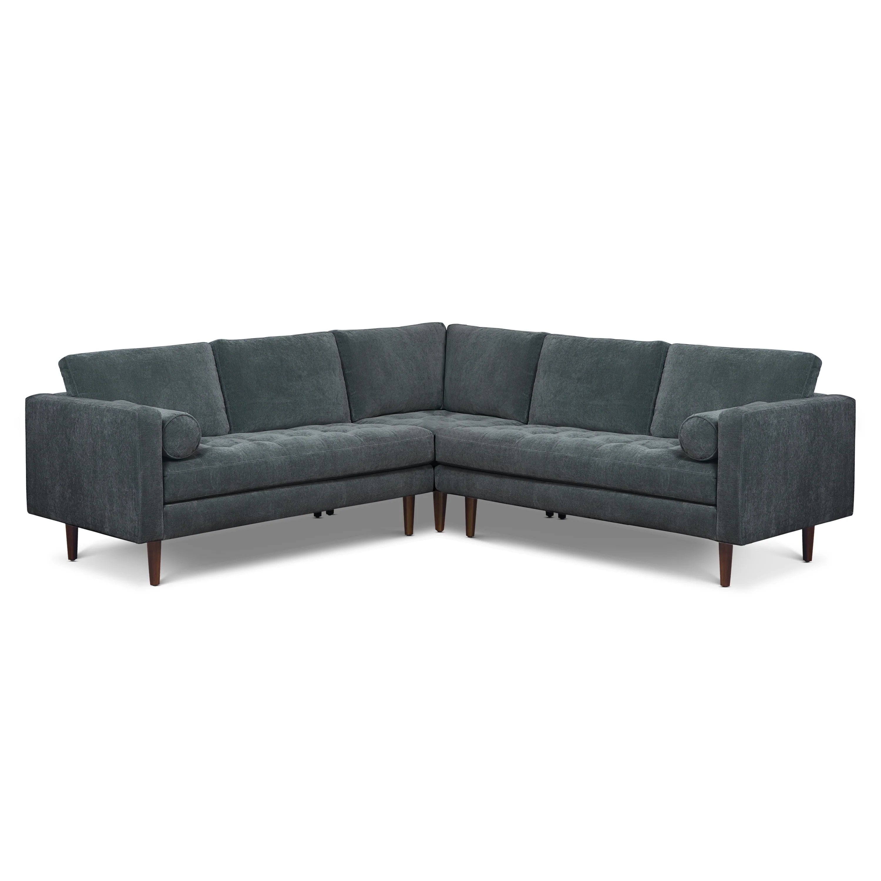 Napa Velvet Corner Sectional Sofa | Boreal Blue - Image 4