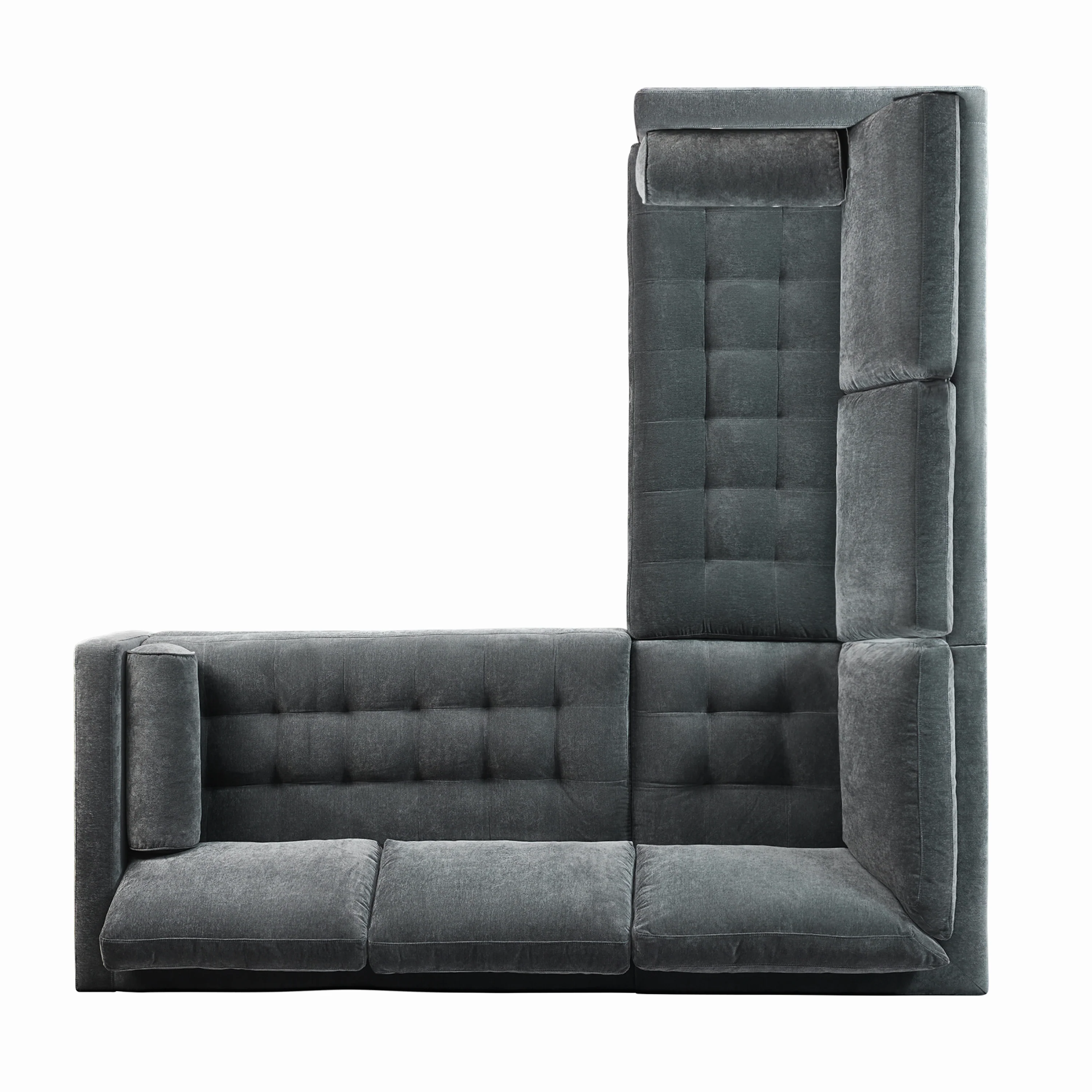 Napa Velvet Corner Sectional Sofa | Boreal Blue - Image 8