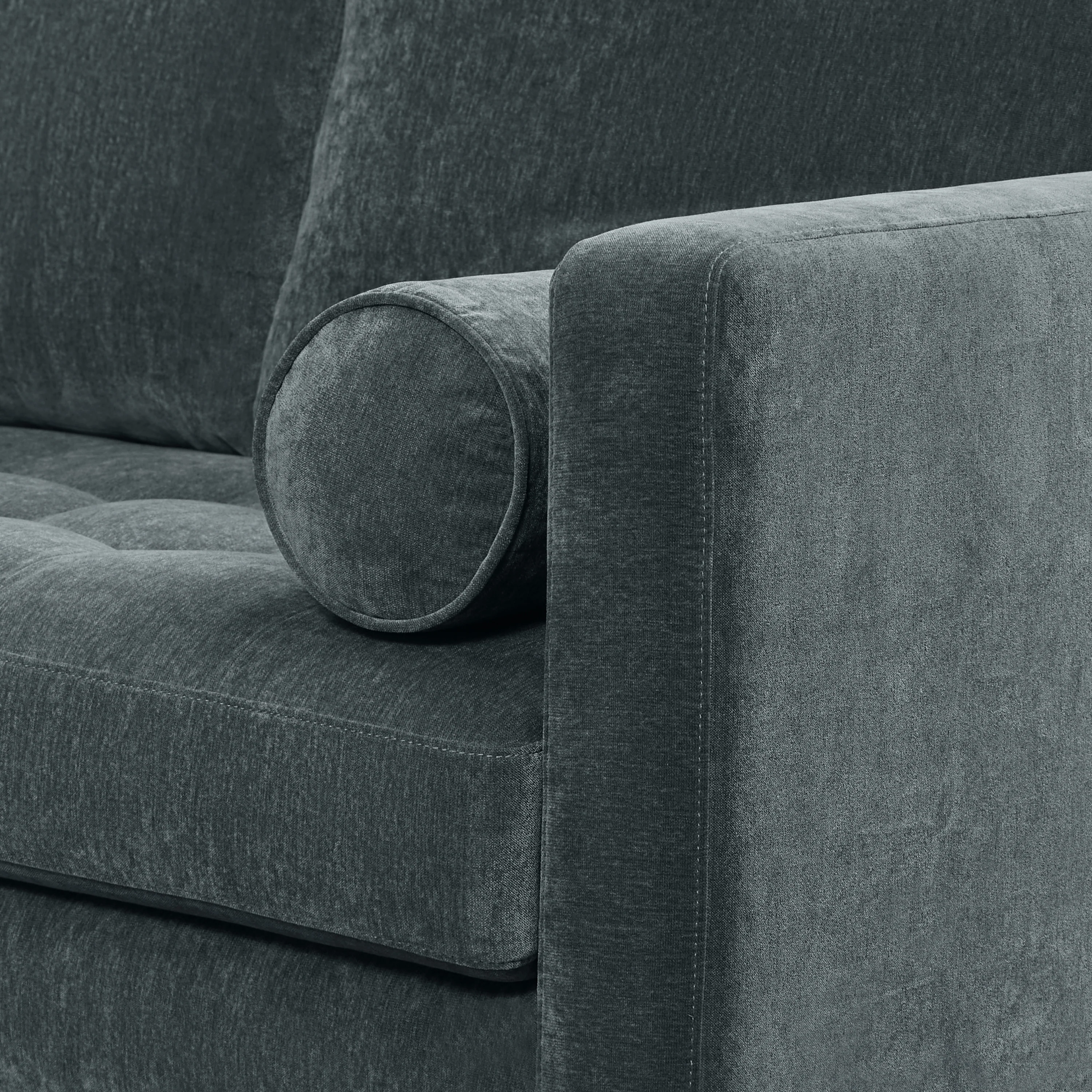 Napa Velvet Corner Sectional Sofa | Boreal Blue - Image 9