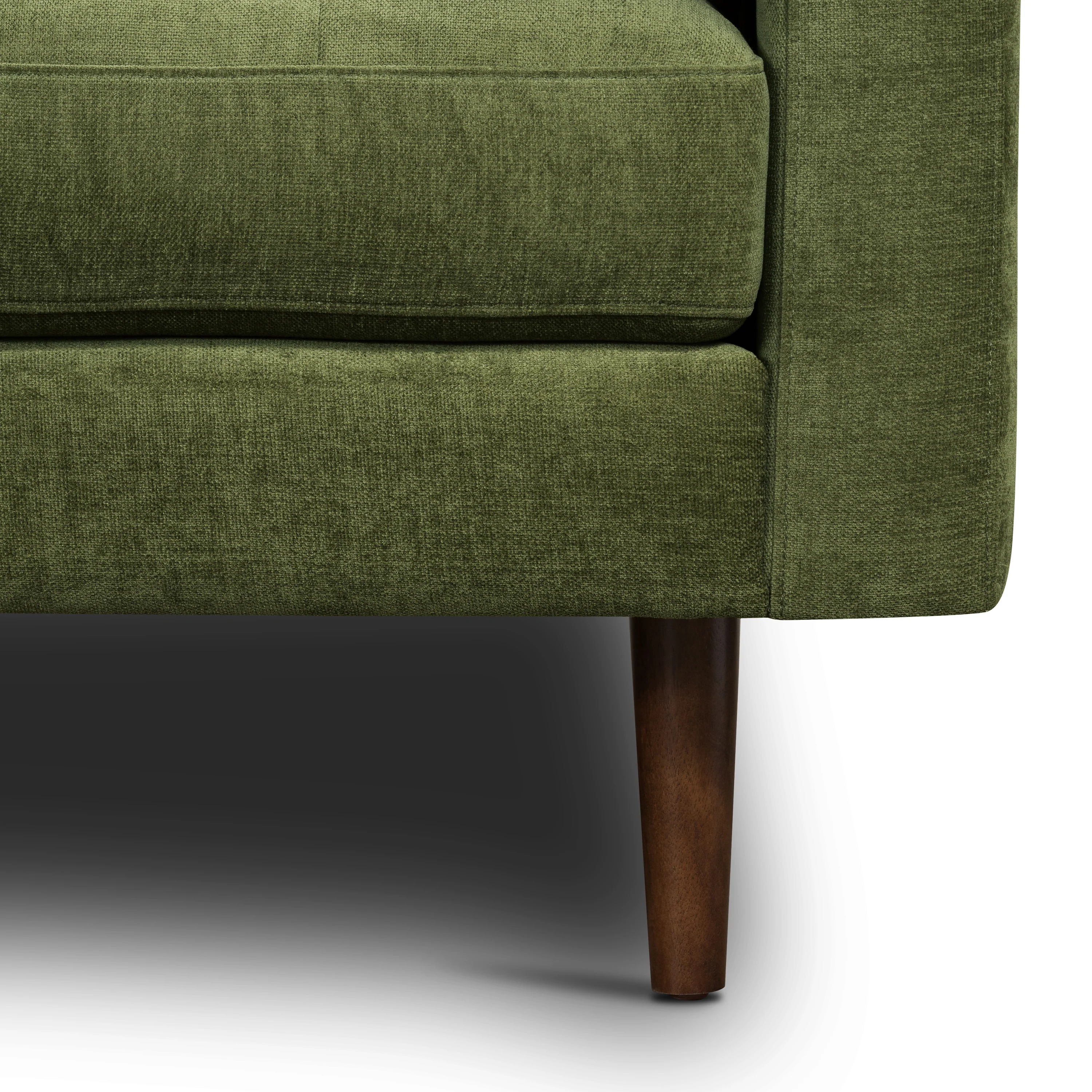 Napa Velvet Corner Sectional Sofa | Distressed Green Velvet - Image 11