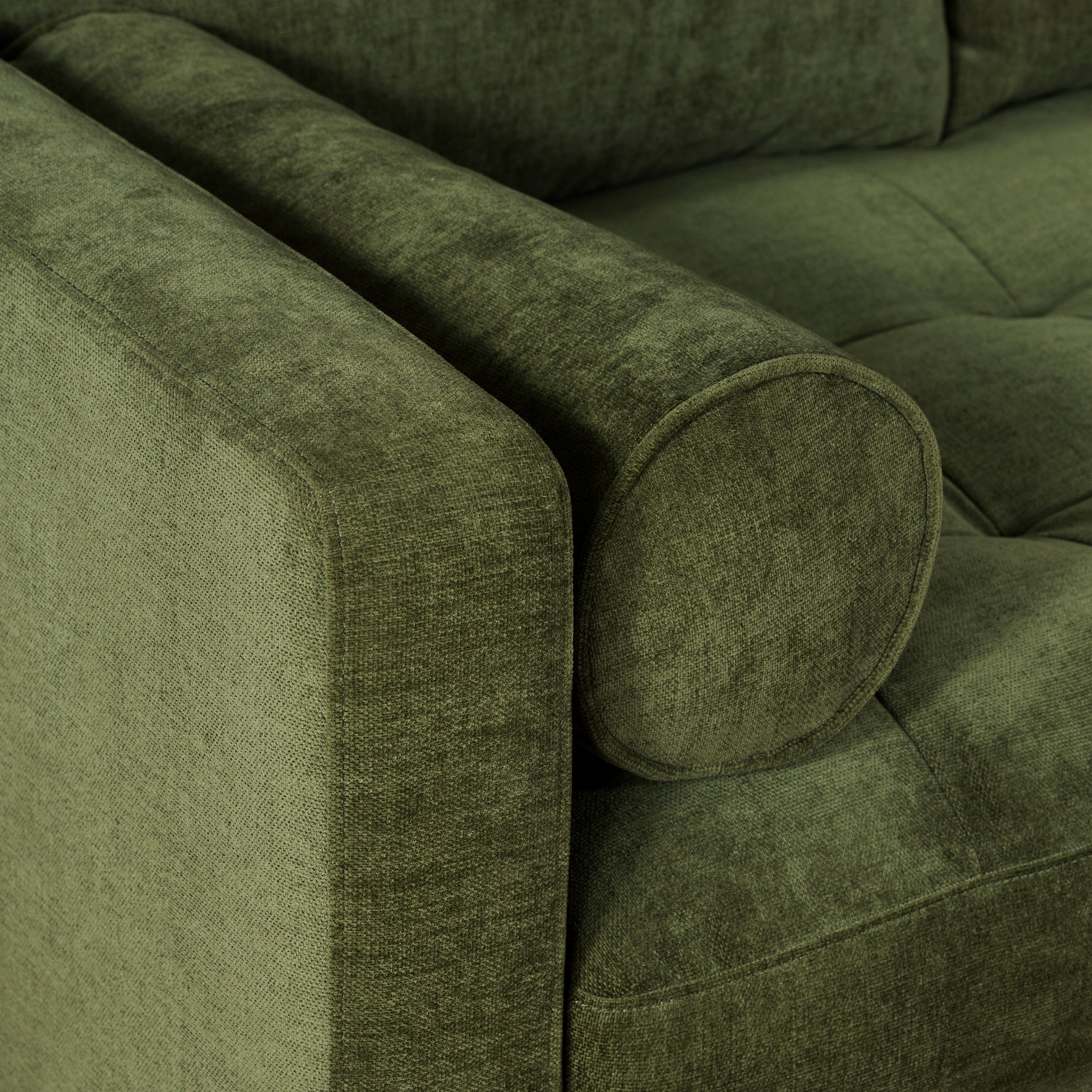 Napa Velvet Corner Sectional Sofa | Distressed Green Velvet - Image 12