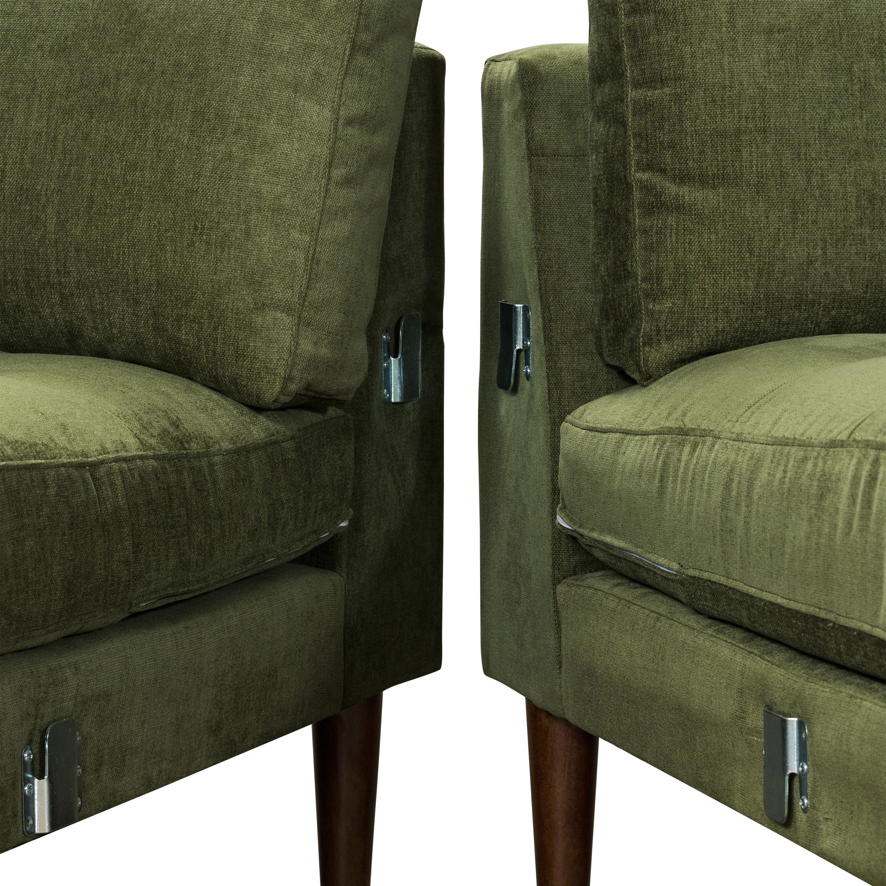 Napa Velvet Corner Sectional Sofa | Distressed Green Velvet - Image 13