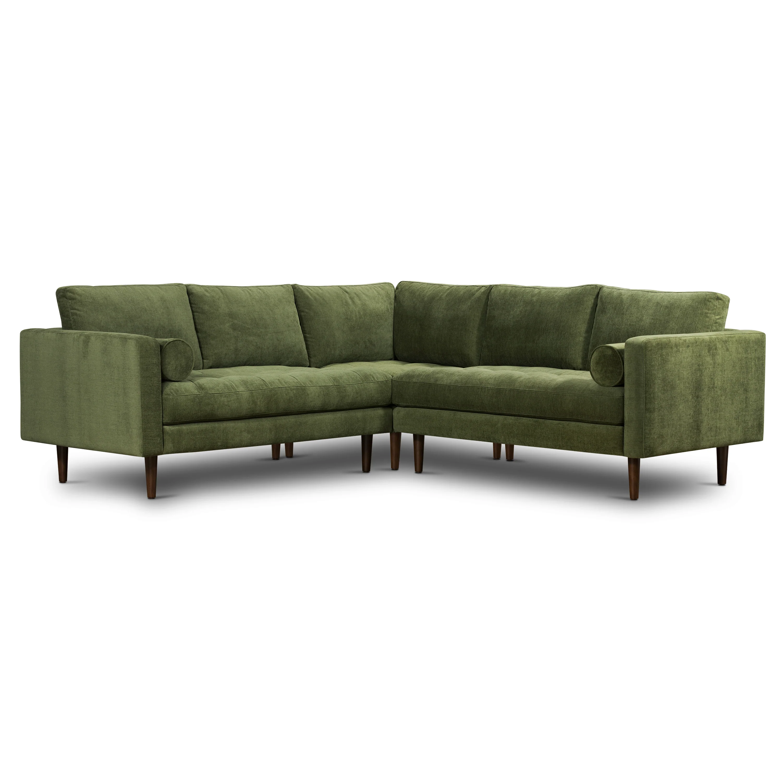 Napa Velvet Corner Sectional Sofa | Distressed Green Velvet - Image 3