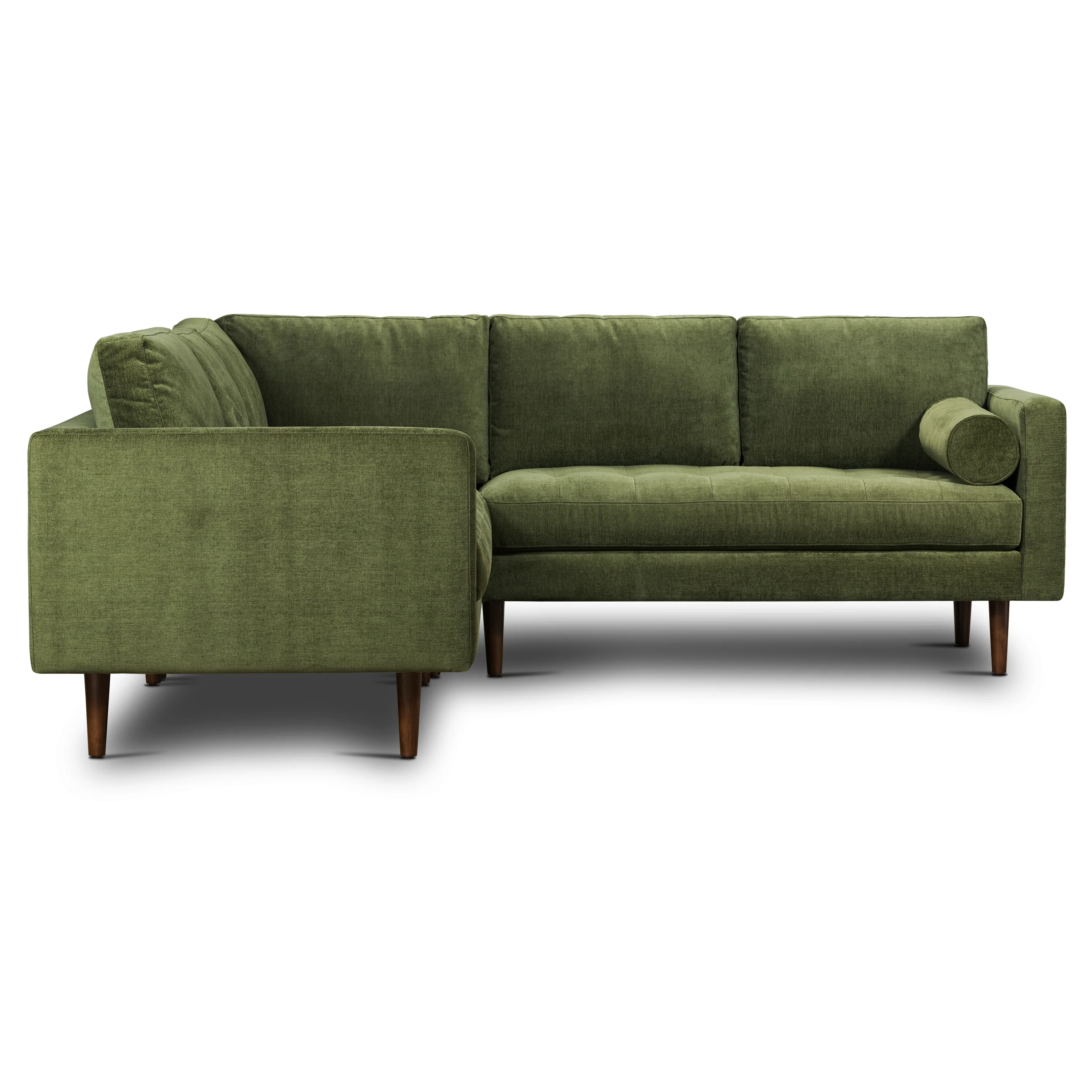 Napa Velvet Corner Sectional Sofa | Distressed Green Velvet - Image 4