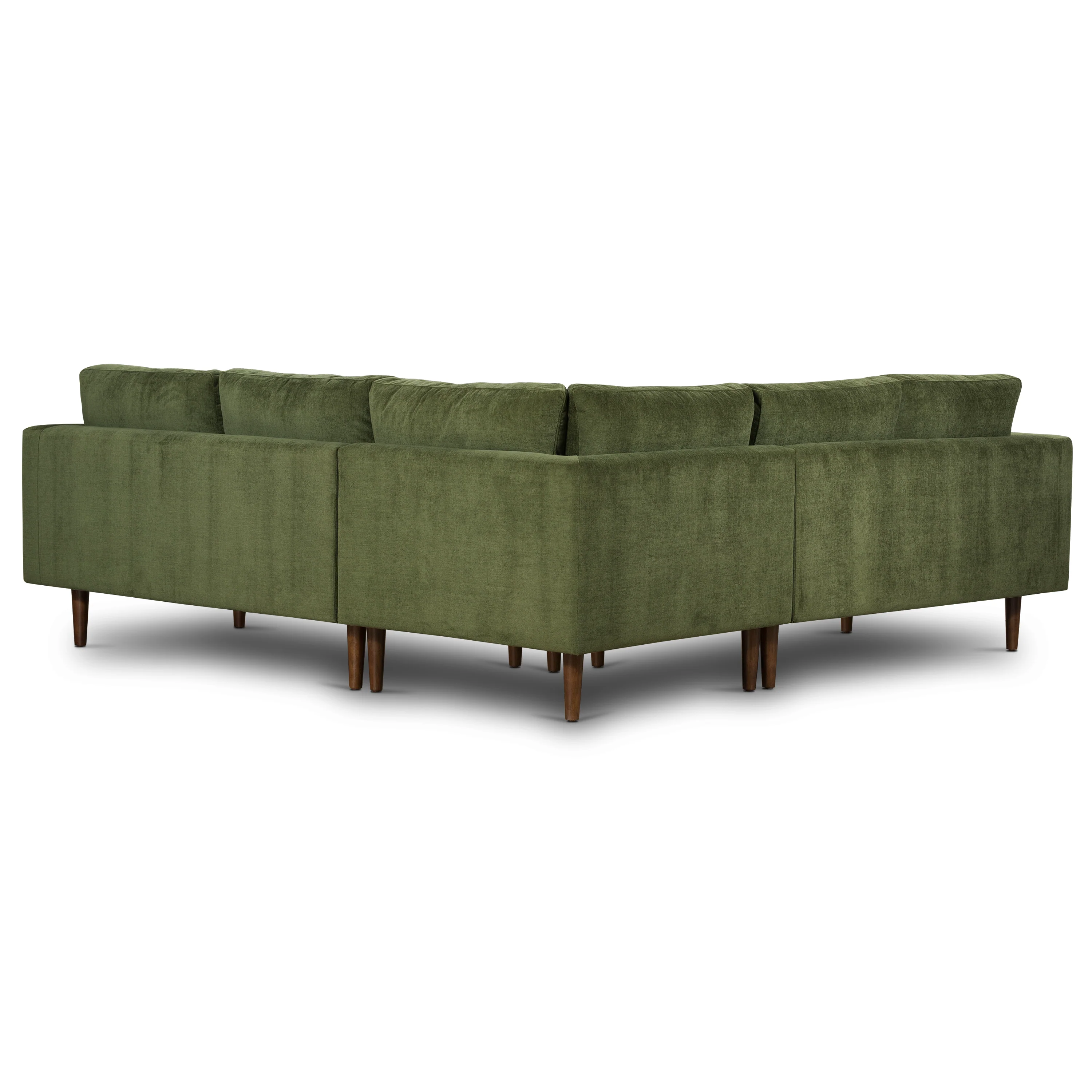 Napa Velvet Corner Sectional Sofa | Distressed Green Velvet - Image 5