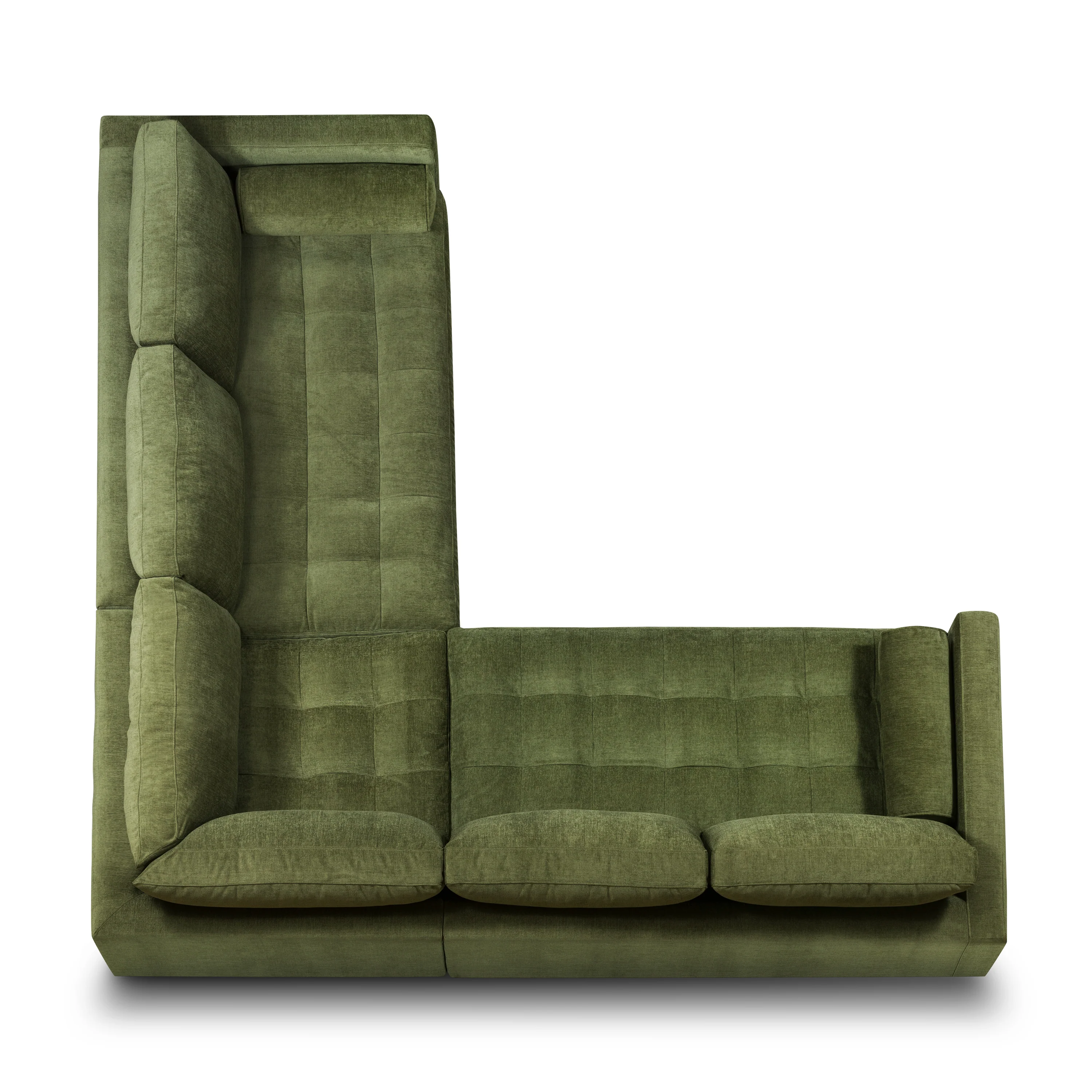 Napa Velvet Corner Sectional Sofa | Distressed Green Velvet - Image 7