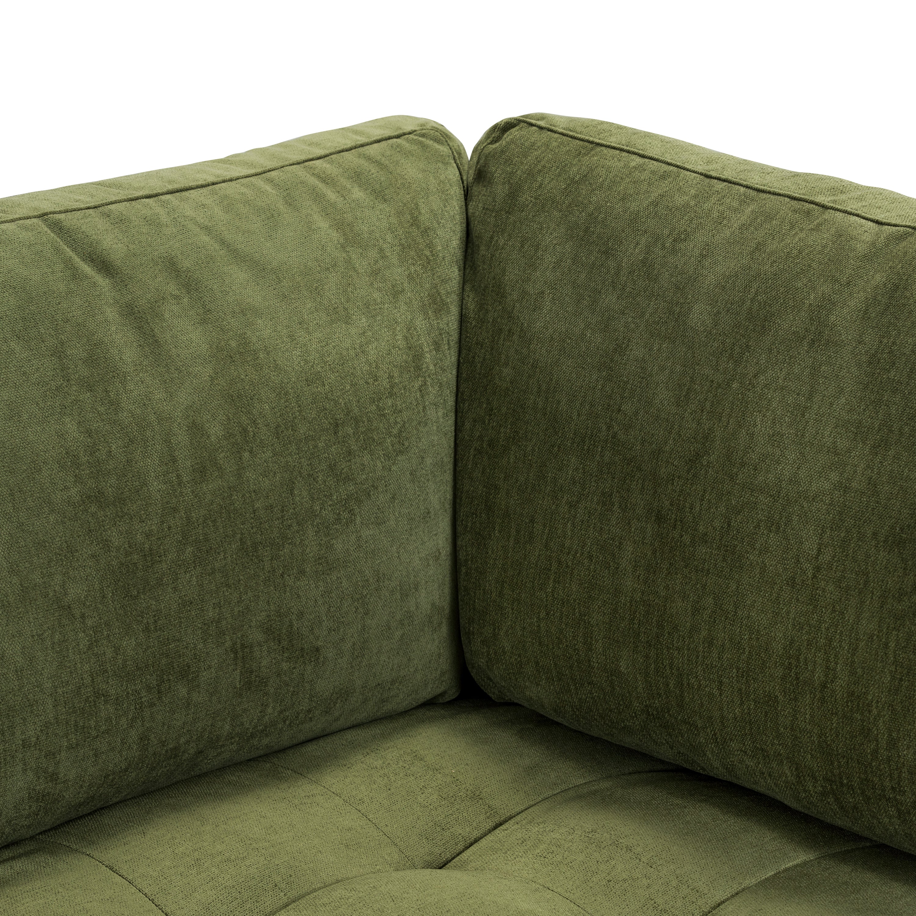 Napa Velvet Corner Sectional Sofa | Distressed Green Velvet - Image 8