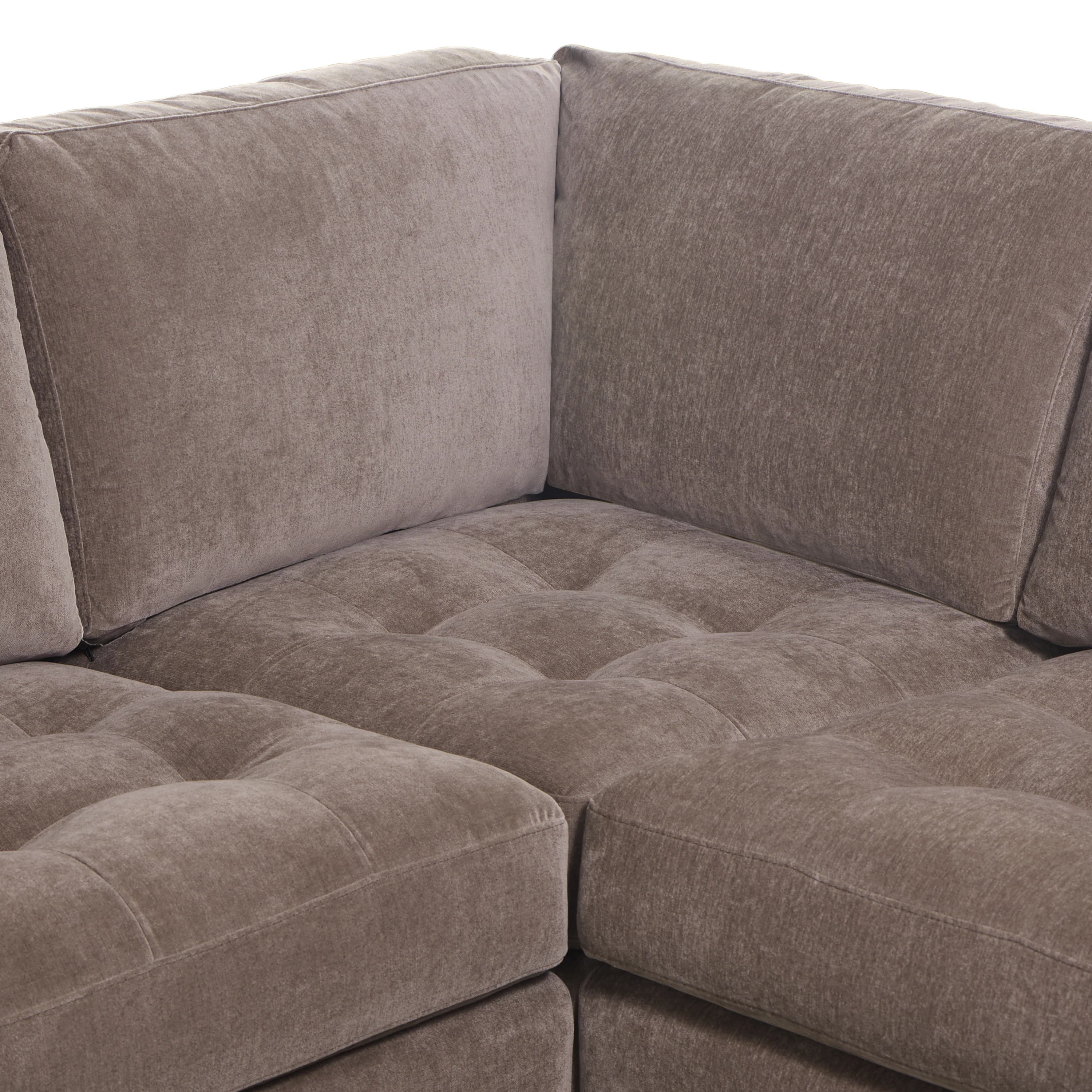 Napa Velvet Corner Sectional Sofa | Willow Brown - Image 12
