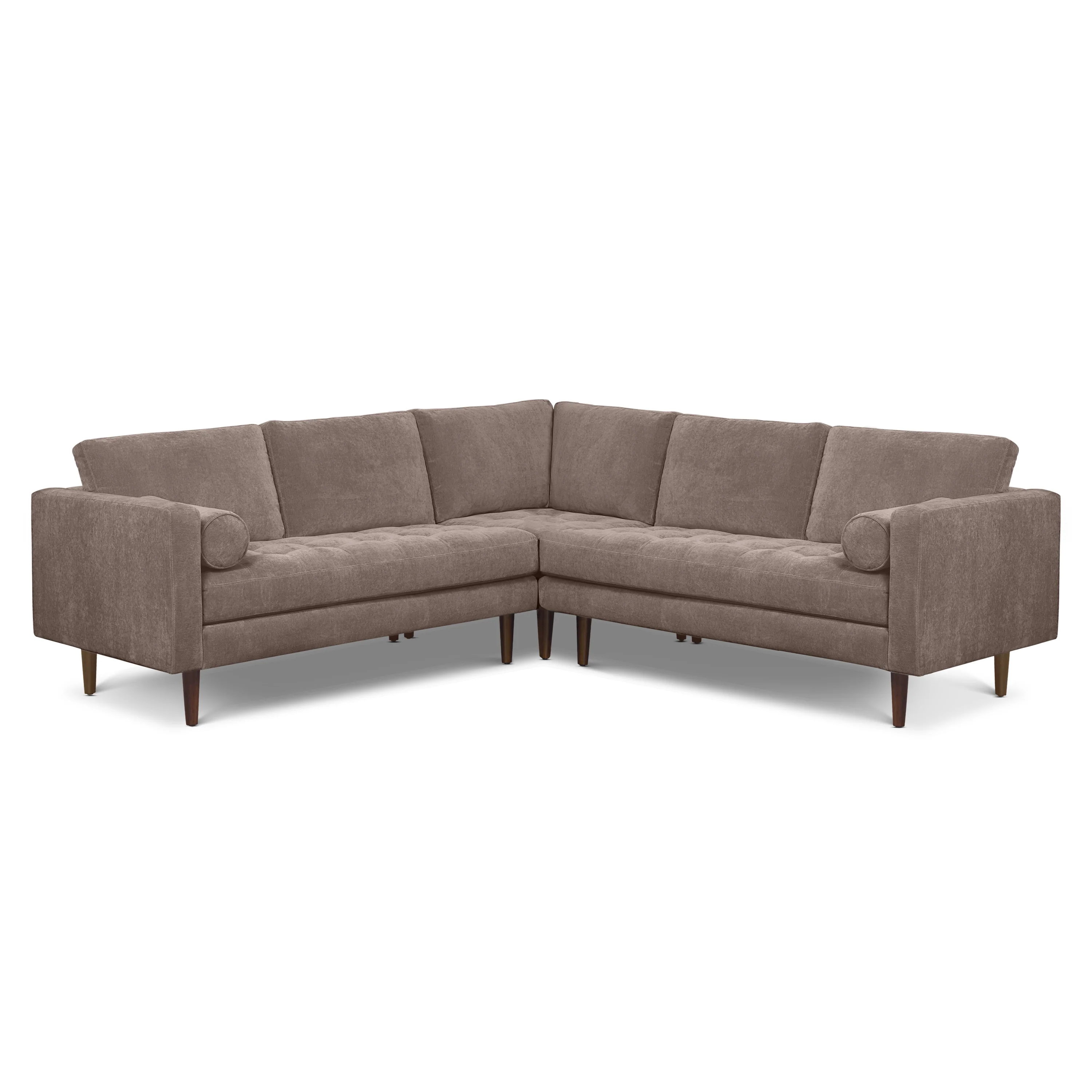 Napa Velvet Corner Sectional Sofa | Willow Brown - Image 3