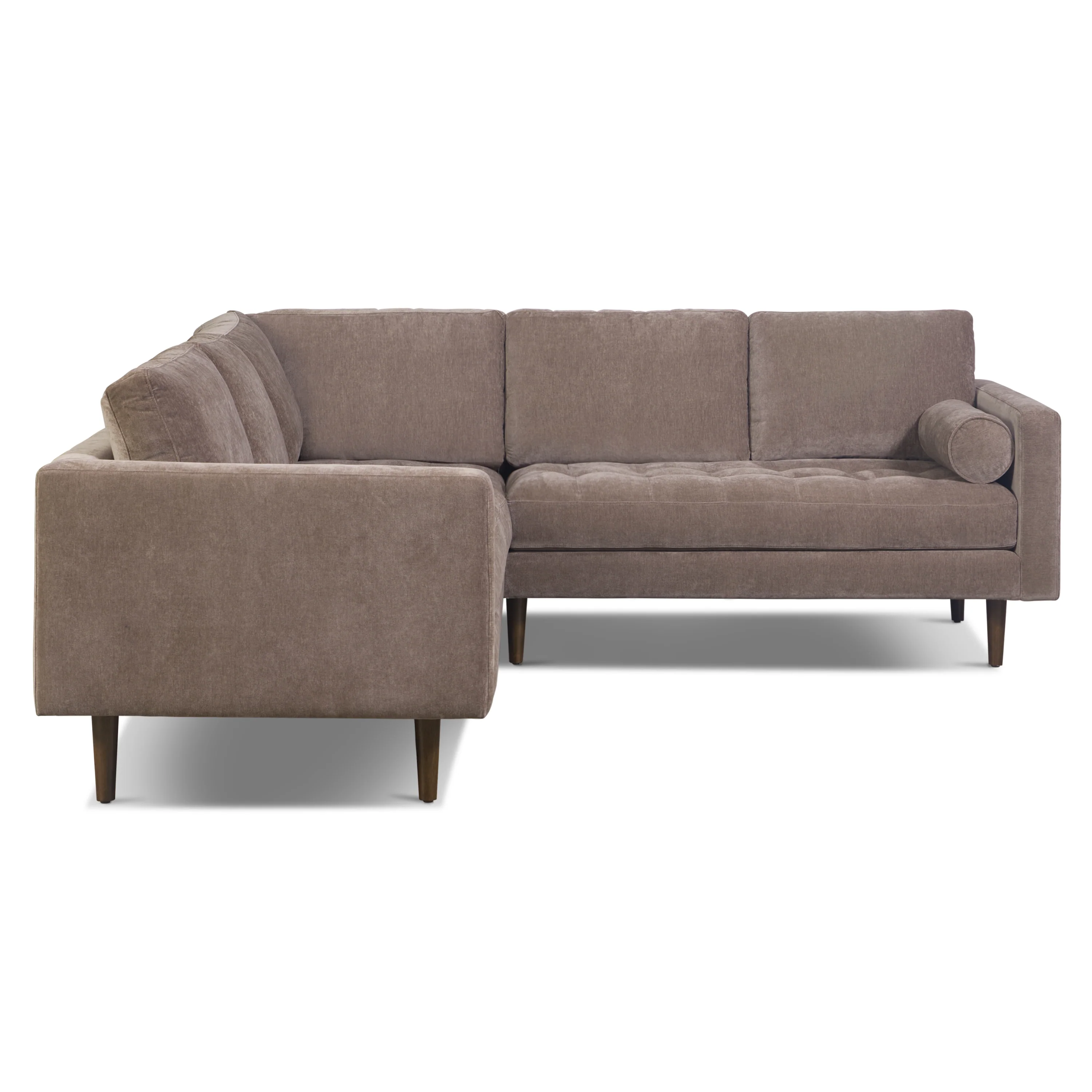 Napa Velvet Corner Sectional Sofa | Willow Brown - Image 4