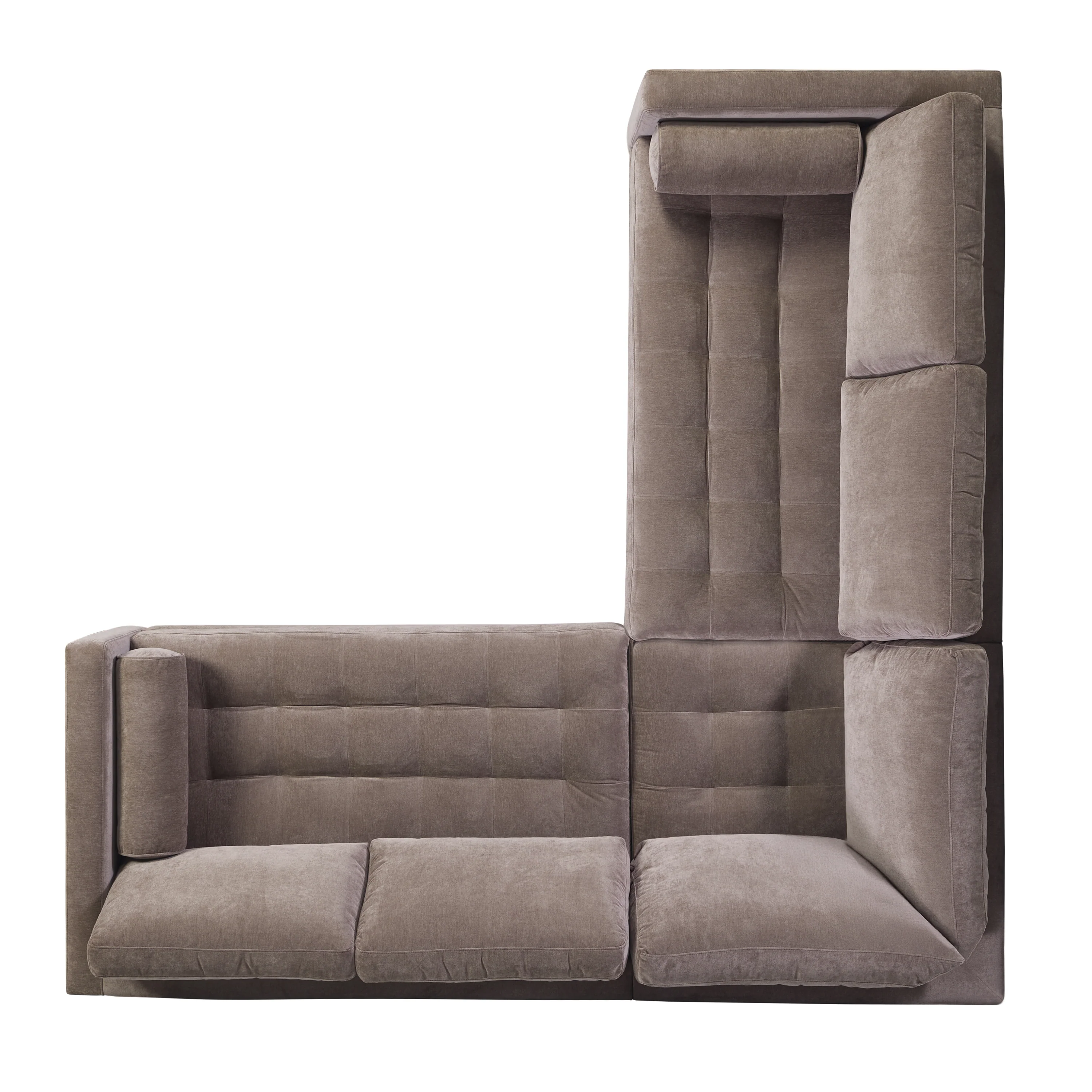 Napa Velvet Corner Sectional Sofa | Willow Brown - Image 8