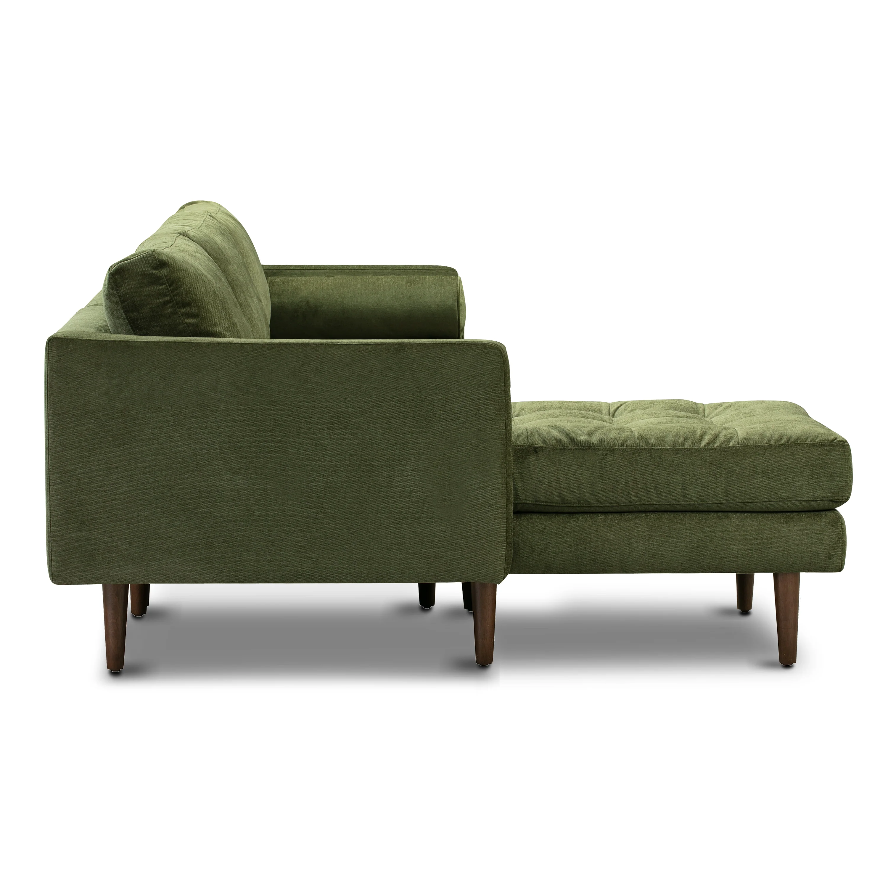 Napa Velvet Left-Facing Sectional Sofa | Distressed Green Velvet - Image 6