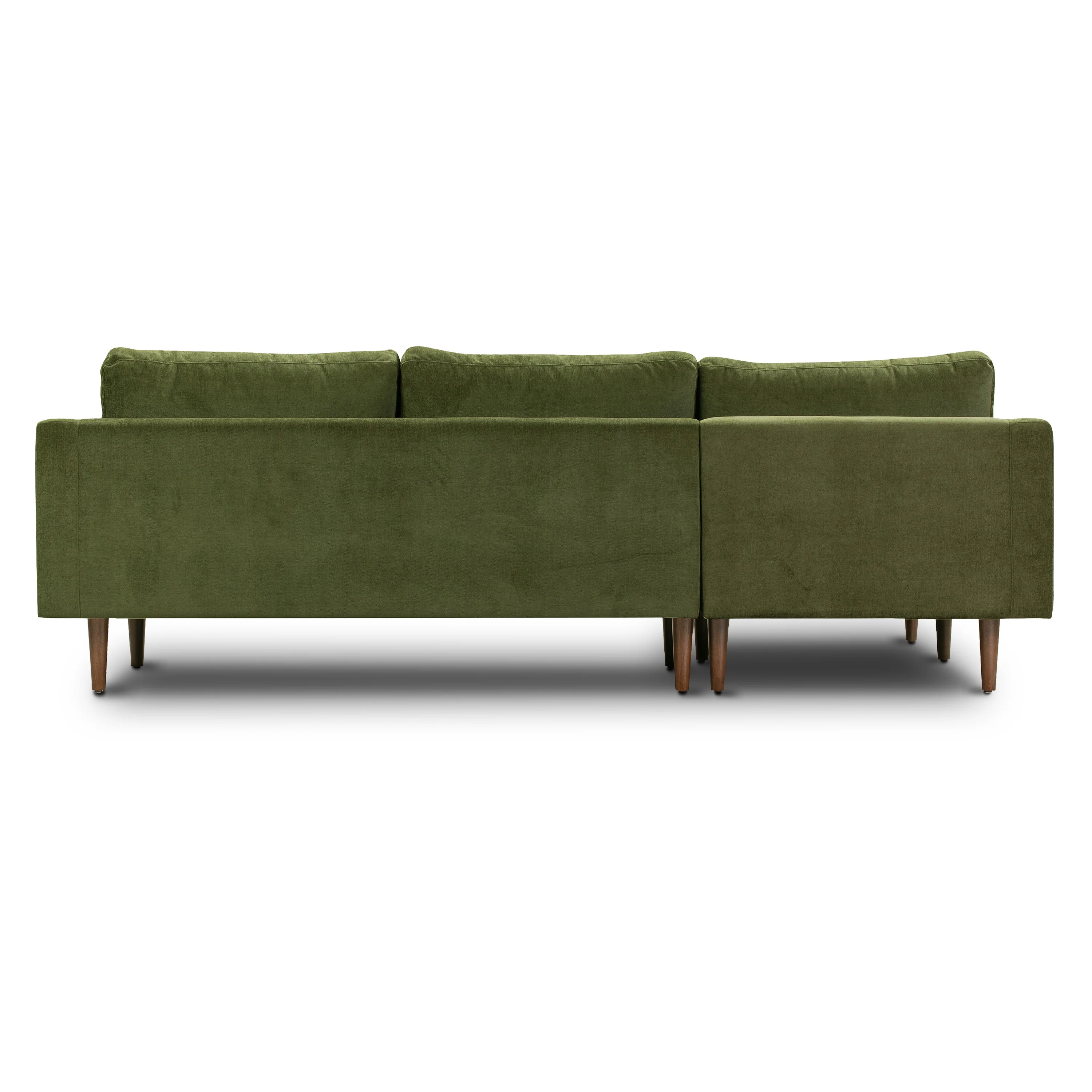 Napa Velvet Left-Facing Sectional Sofa | Distressed Green Velvet - Image 7
