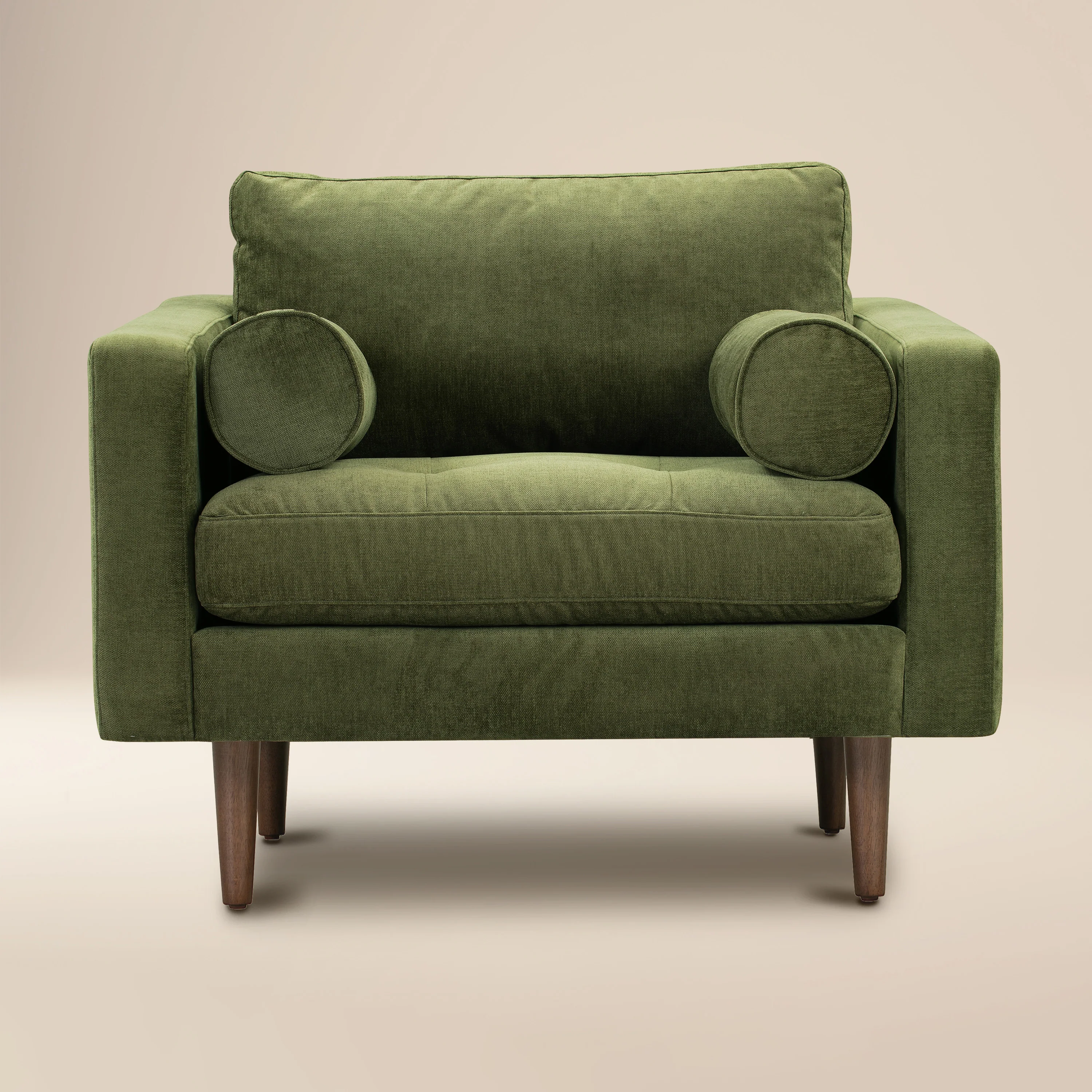 Napa Velvet Lounge Chair | Distressed Green Velvet | Single
