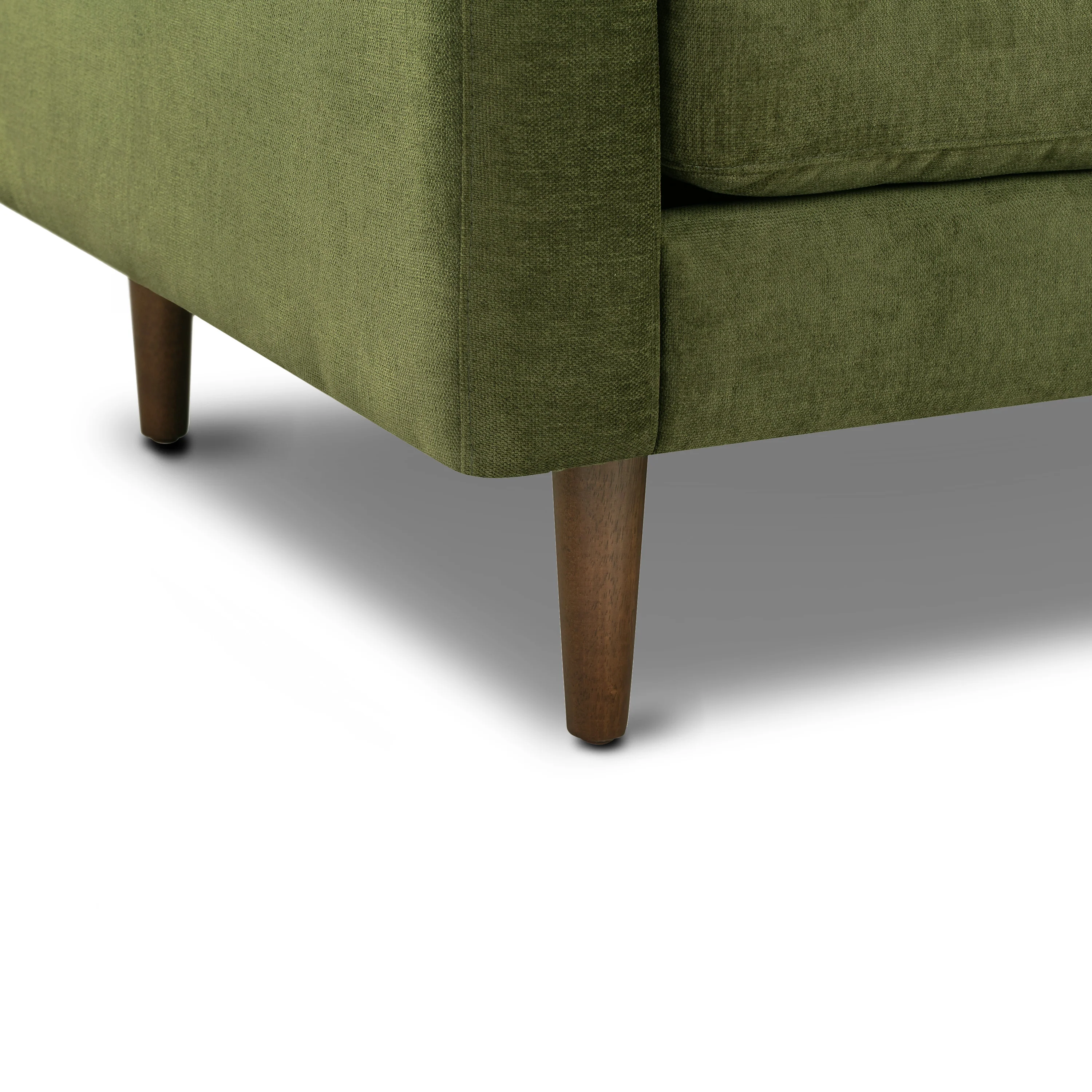 Napa Velvet Right-Facing Sectional Sofa | Distressed Green Velvet - Image 6
