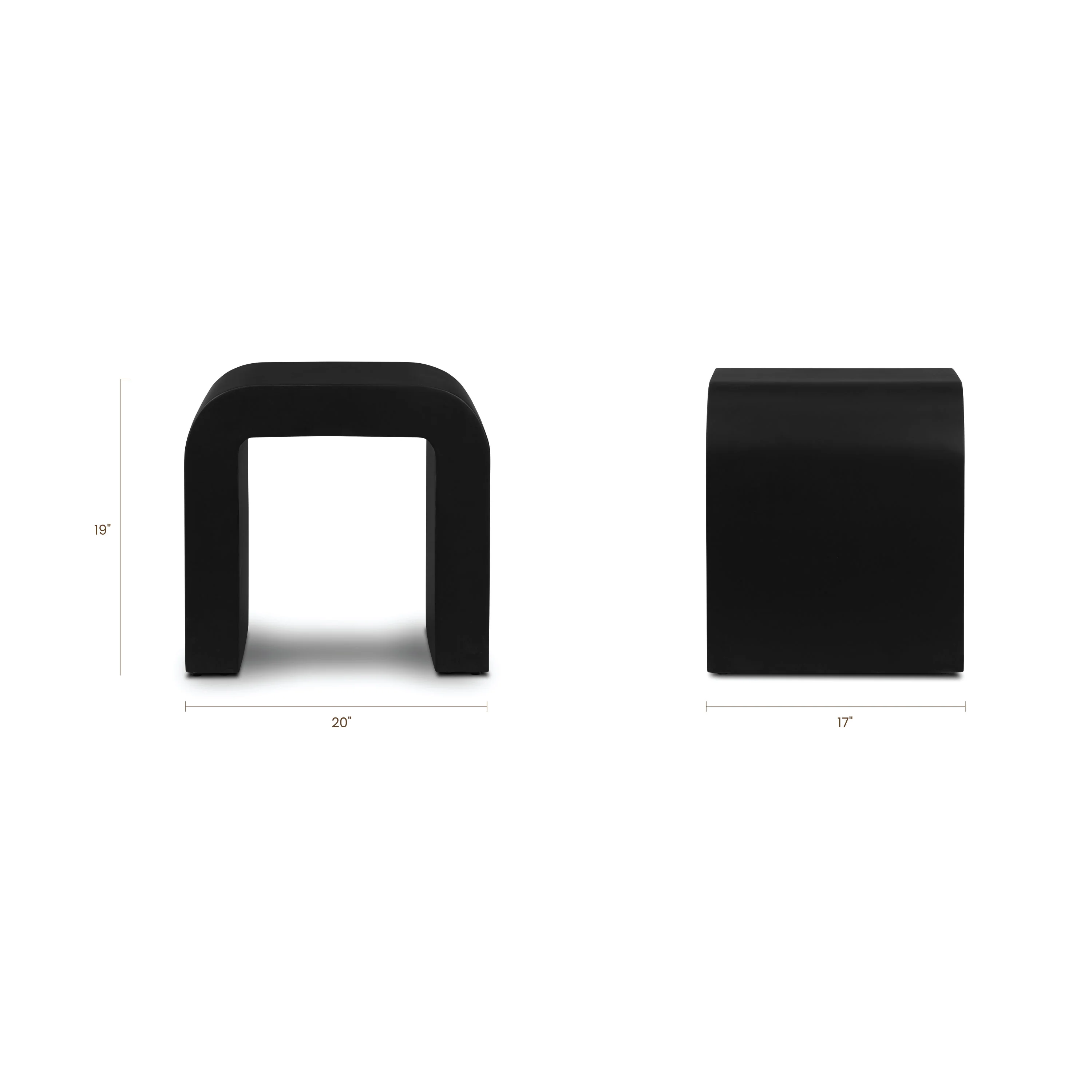 Naples Horseshoe Side Table | Black Concrete - Image 11