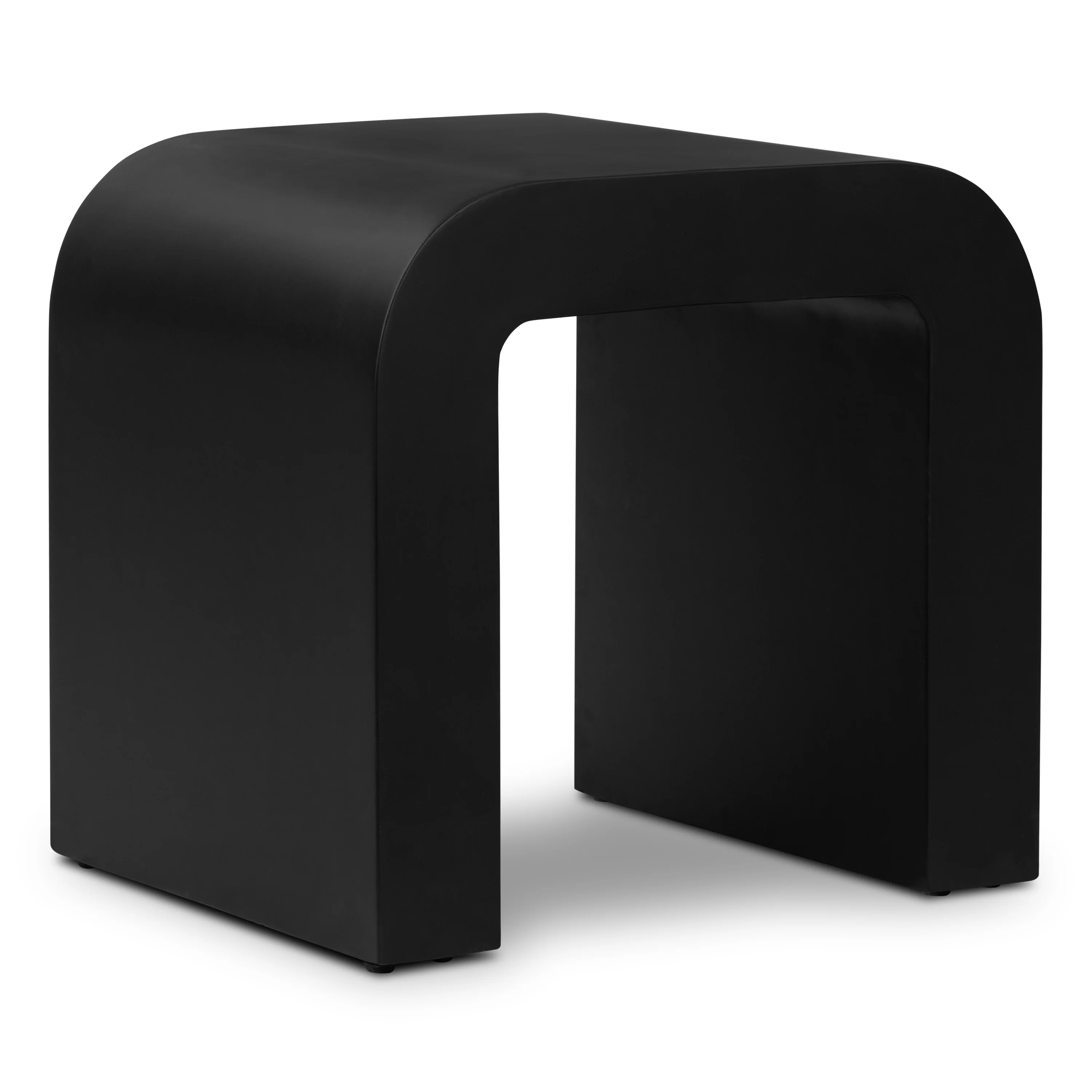 Naples Horseshoe Side Table | Black Concrete - Image 3
