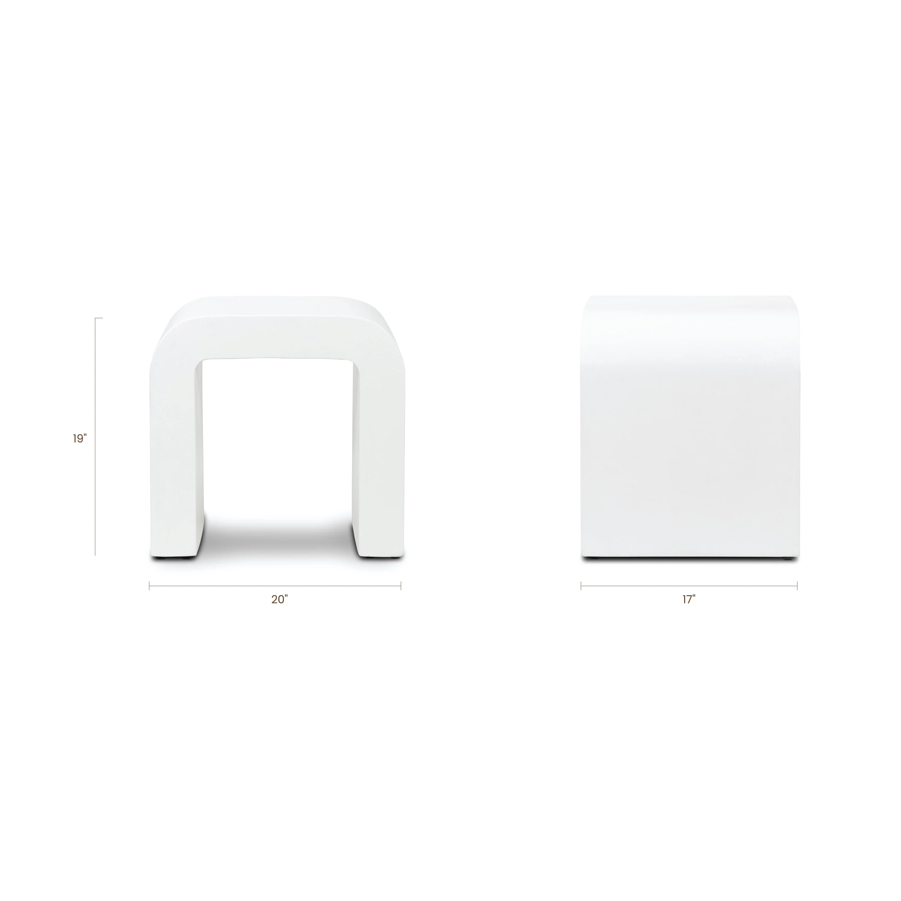 Naples Horseshoe Side Table | Ivory Concrete - Image 11