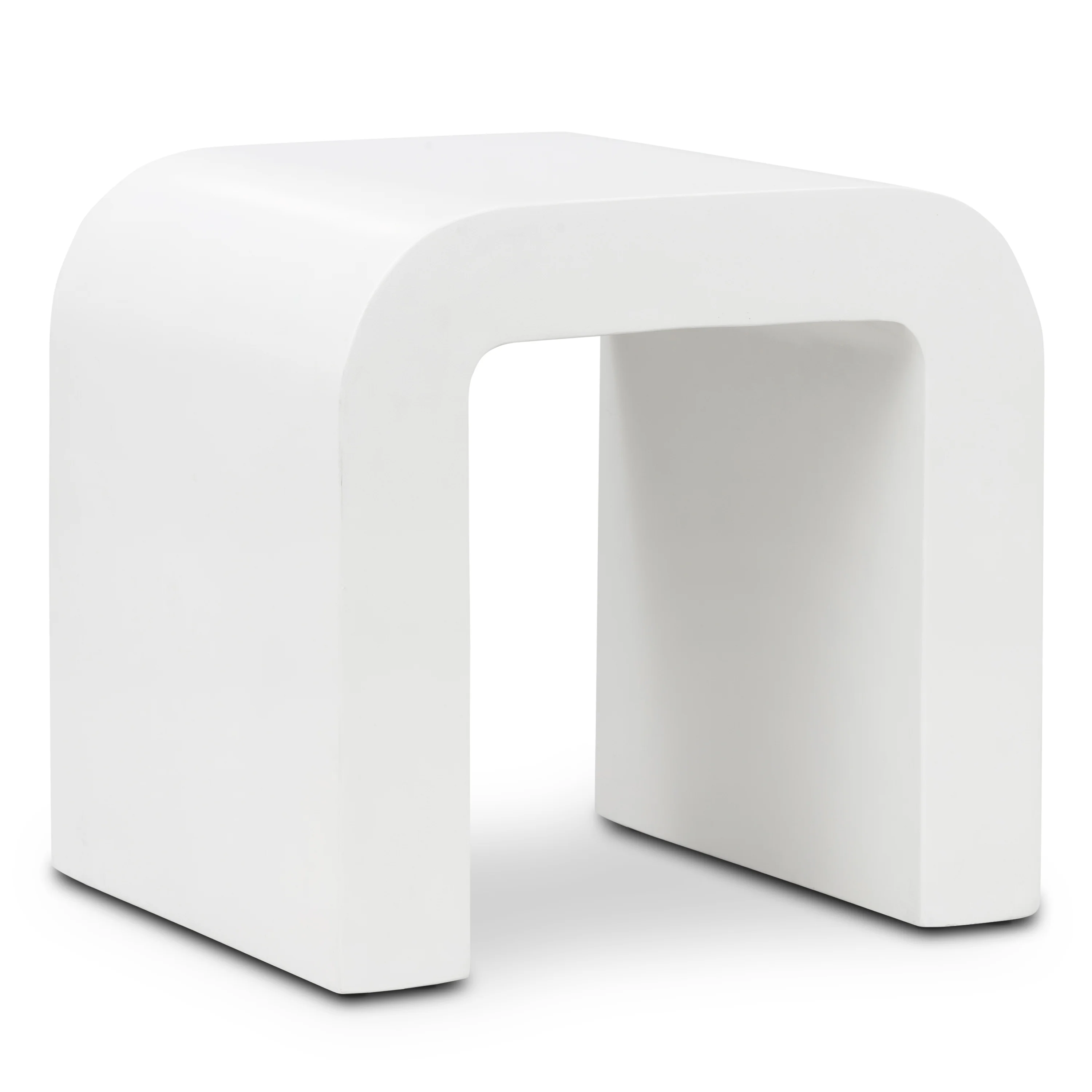 Naples Horseshoe Side Table | Ivory Concrete - Image 3