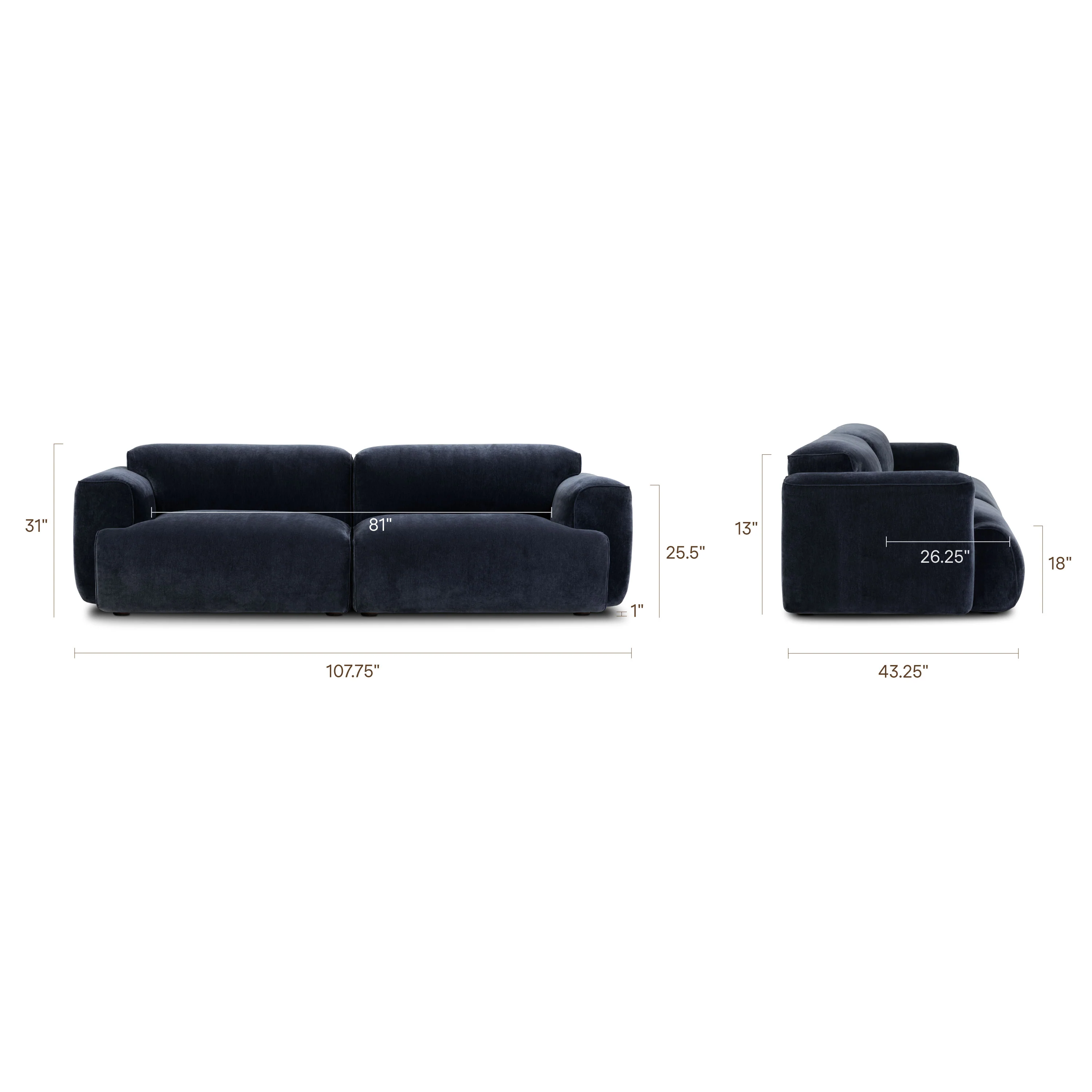 Nardo 107.5" Sofa | Mystic Blue - Image 15