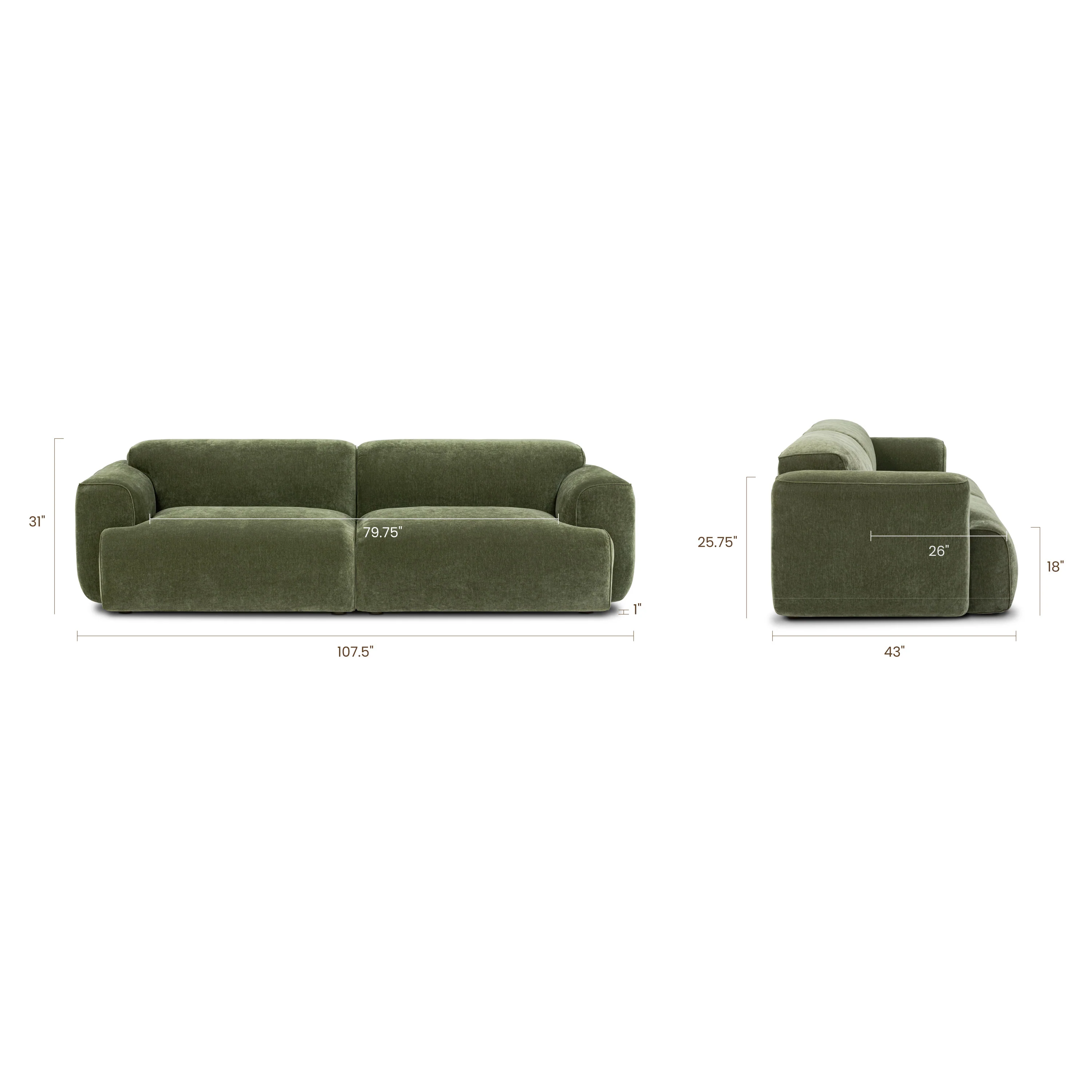 Nardo 107.5" Sofa | Sagano Green - Image 18