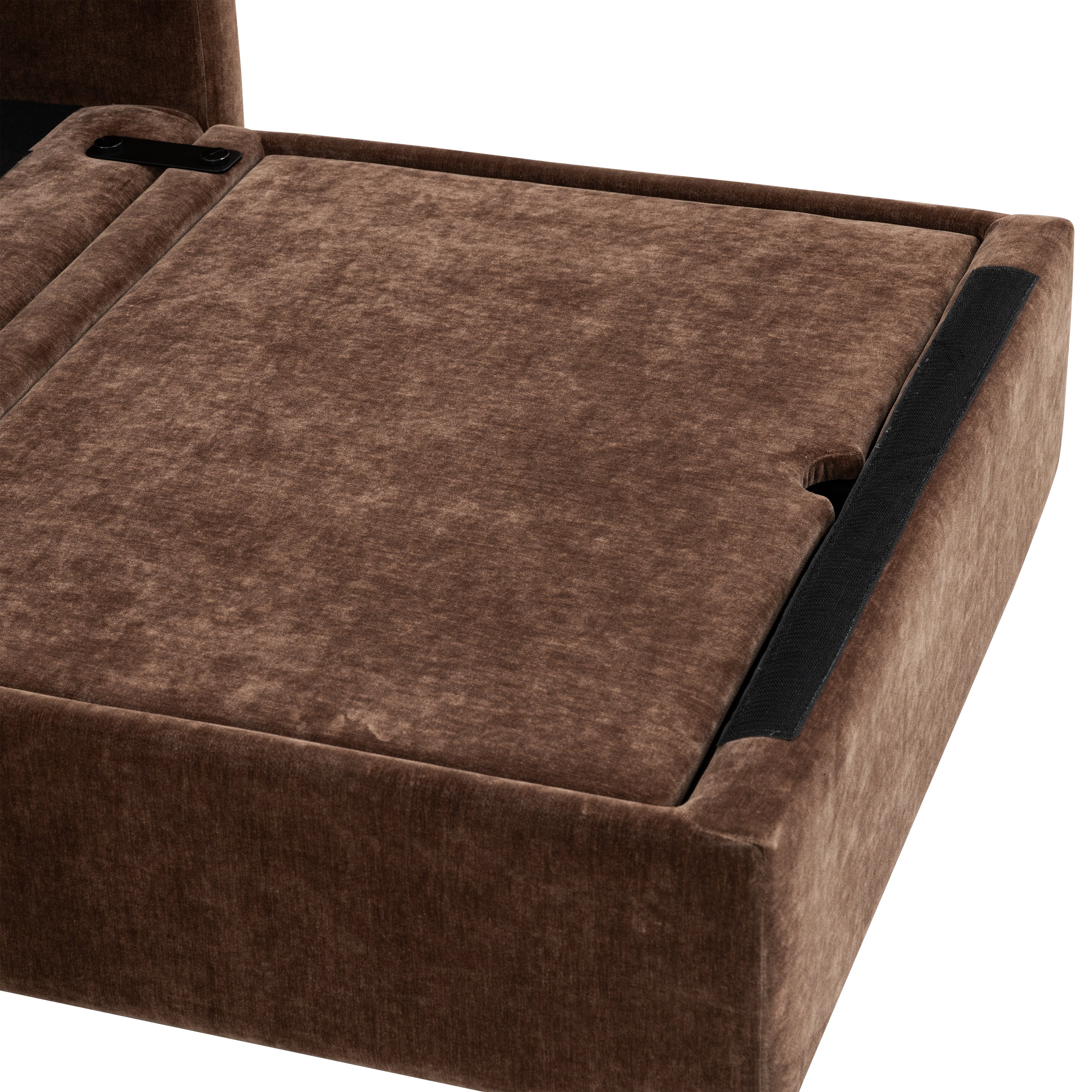 Nervan Reversible Chaise Sectional (105.5") | Bronzer Brown - Image 16