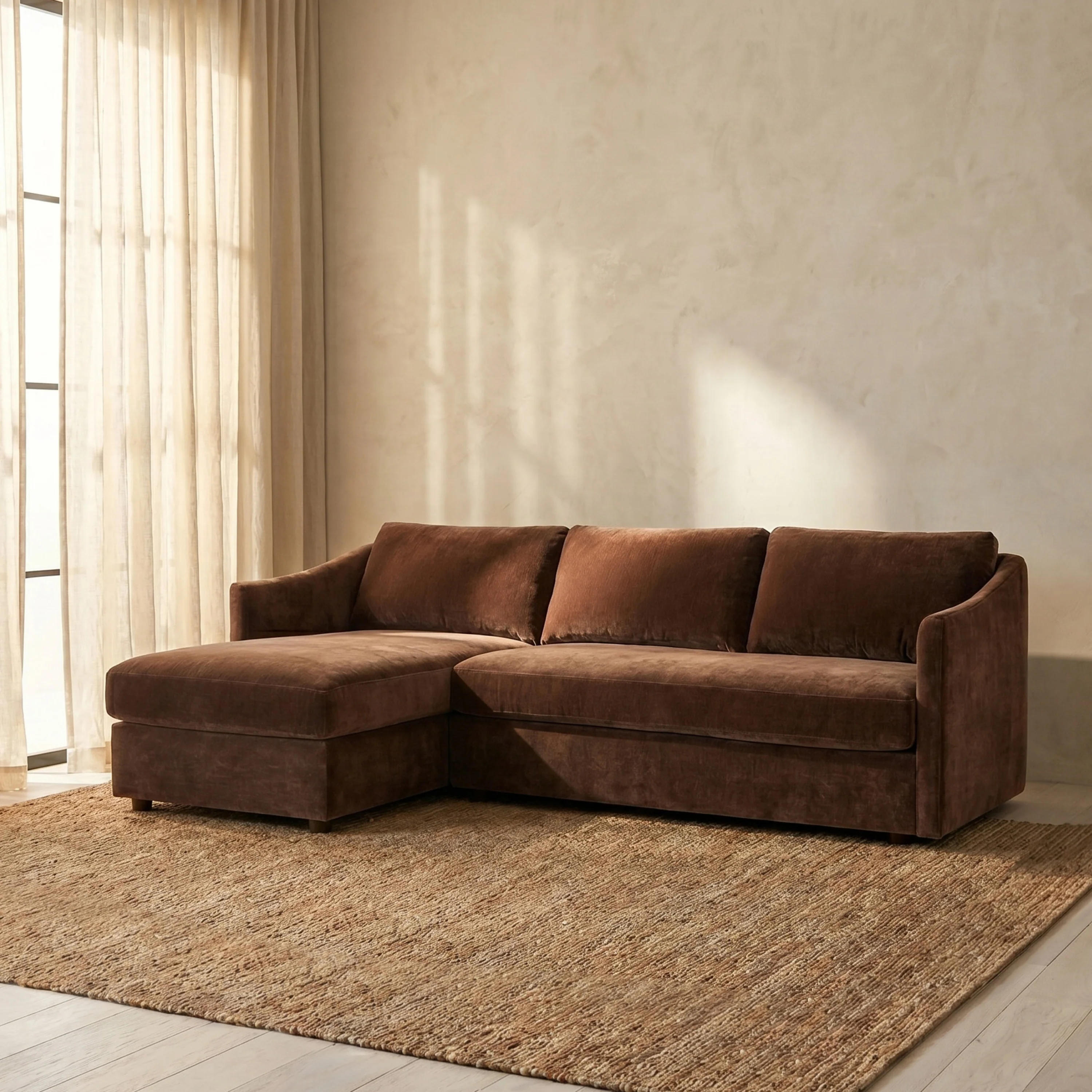 Nervan Reversible Chaise Sectional (105.5") | Bronzer Brown - Image 3