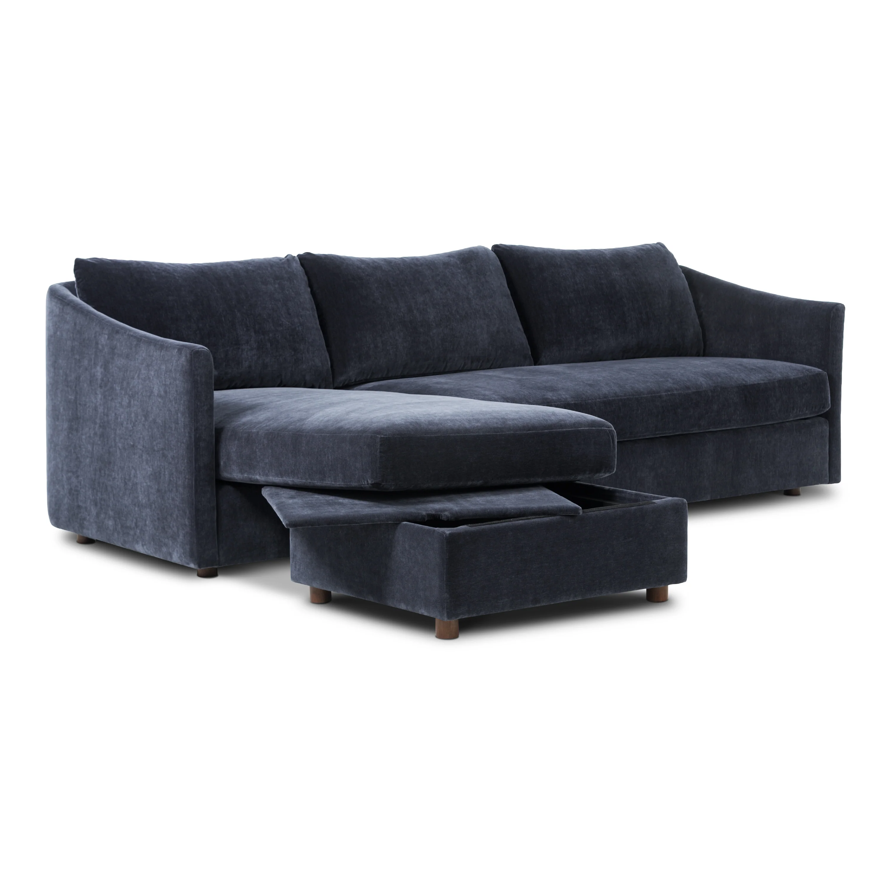 Nervan Reversible Chaise Sectional (105.5") | Mystic Blue - Image 10