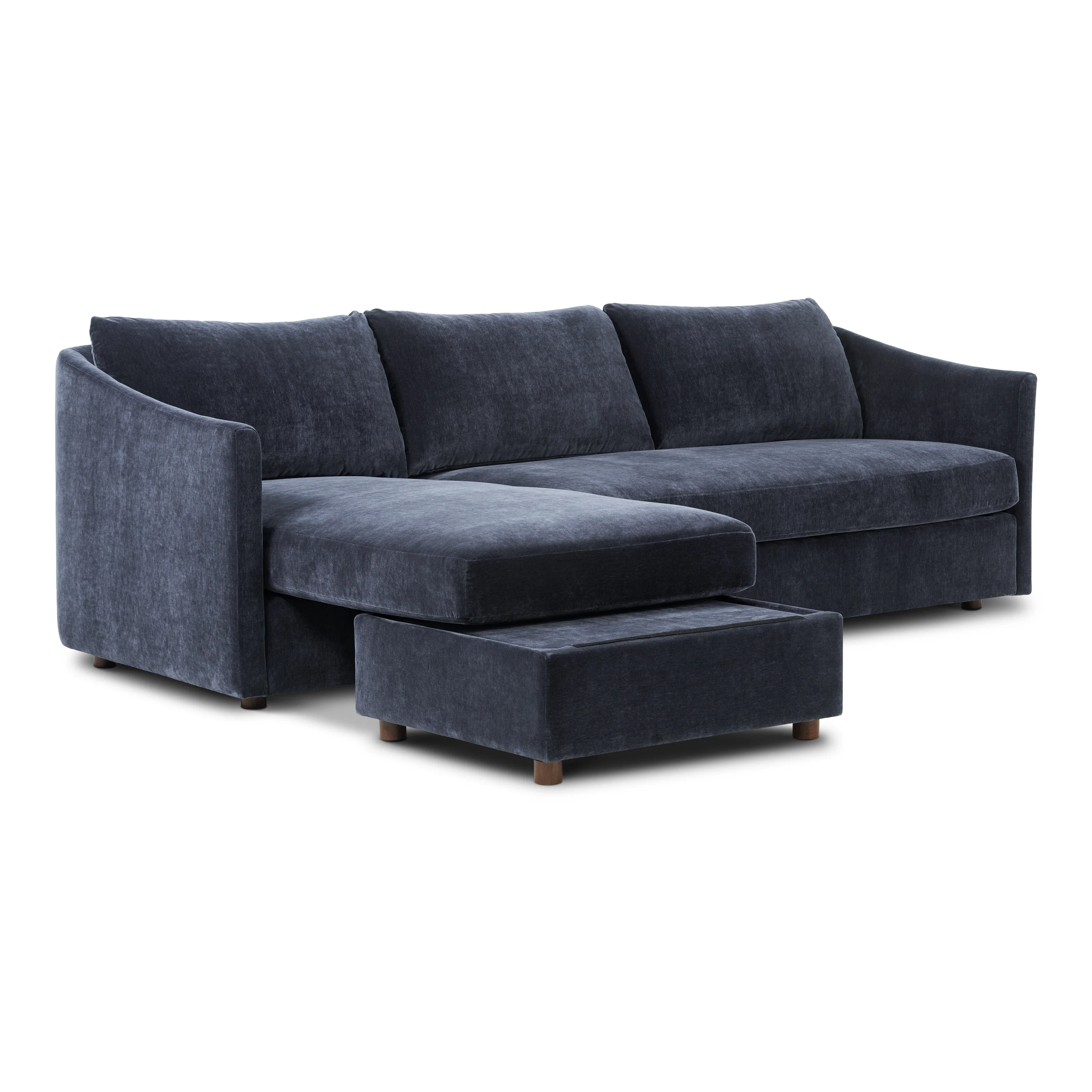 Nervan Reversible Chaise Sectional (105.5") | Mystic Blue - Image 11