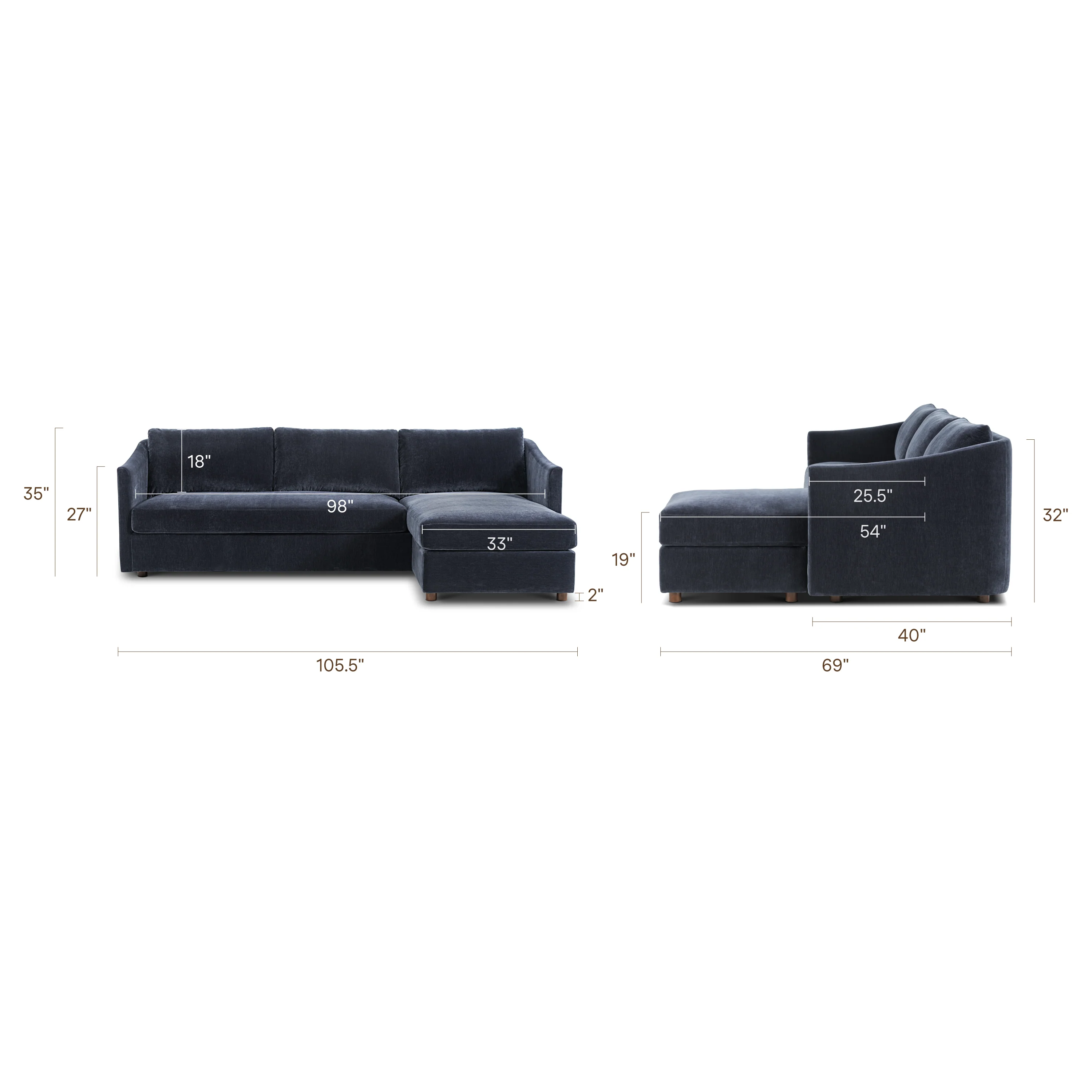 Nervan Reversible Chaise Sectional (105.5") | Mystic Blue - Image 27