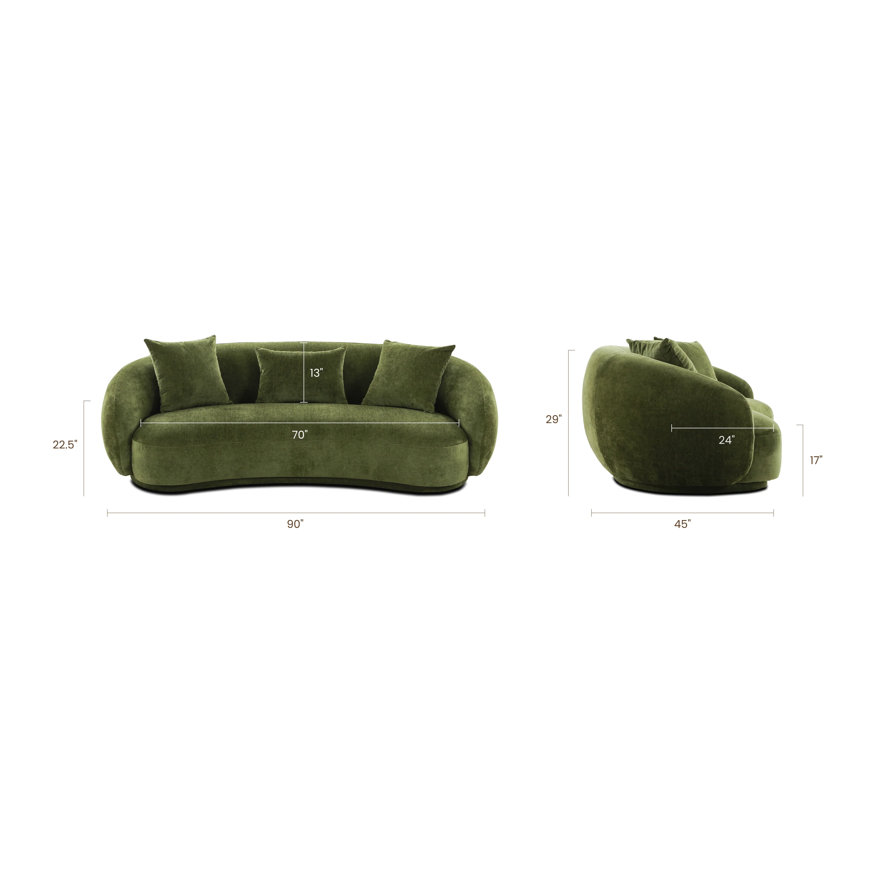 Nimes Sofa | Distressed Green Velvet - Image 15