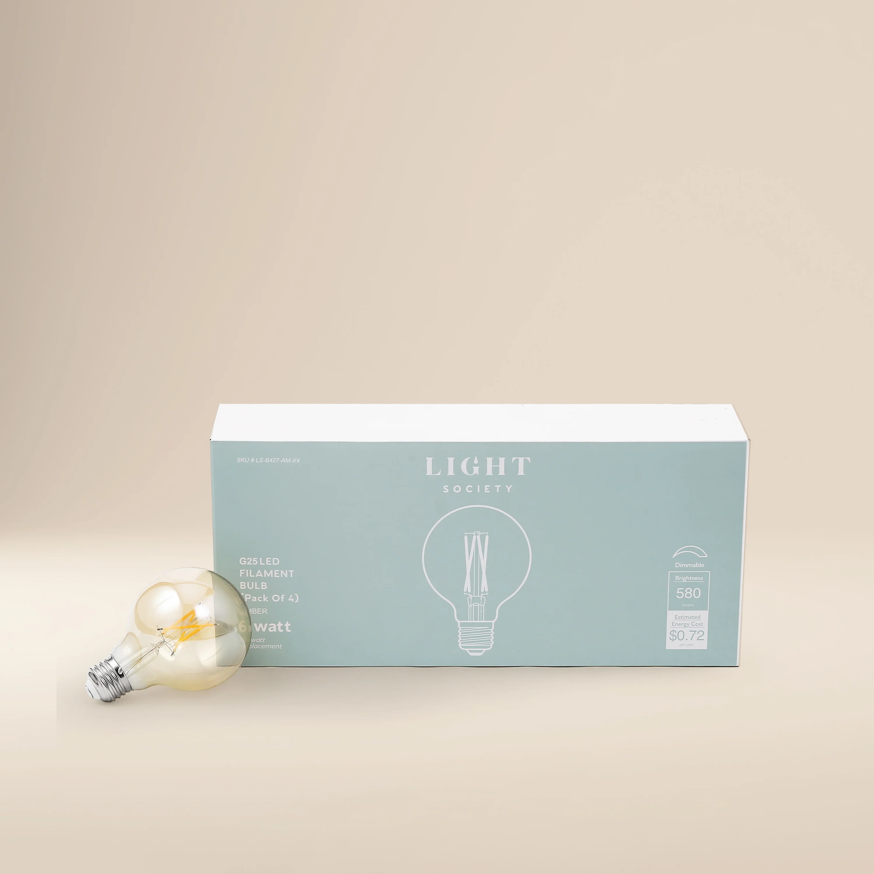 Niva G25 LED Filament Light Bulbs | Amber | Set of 4 - Image 3