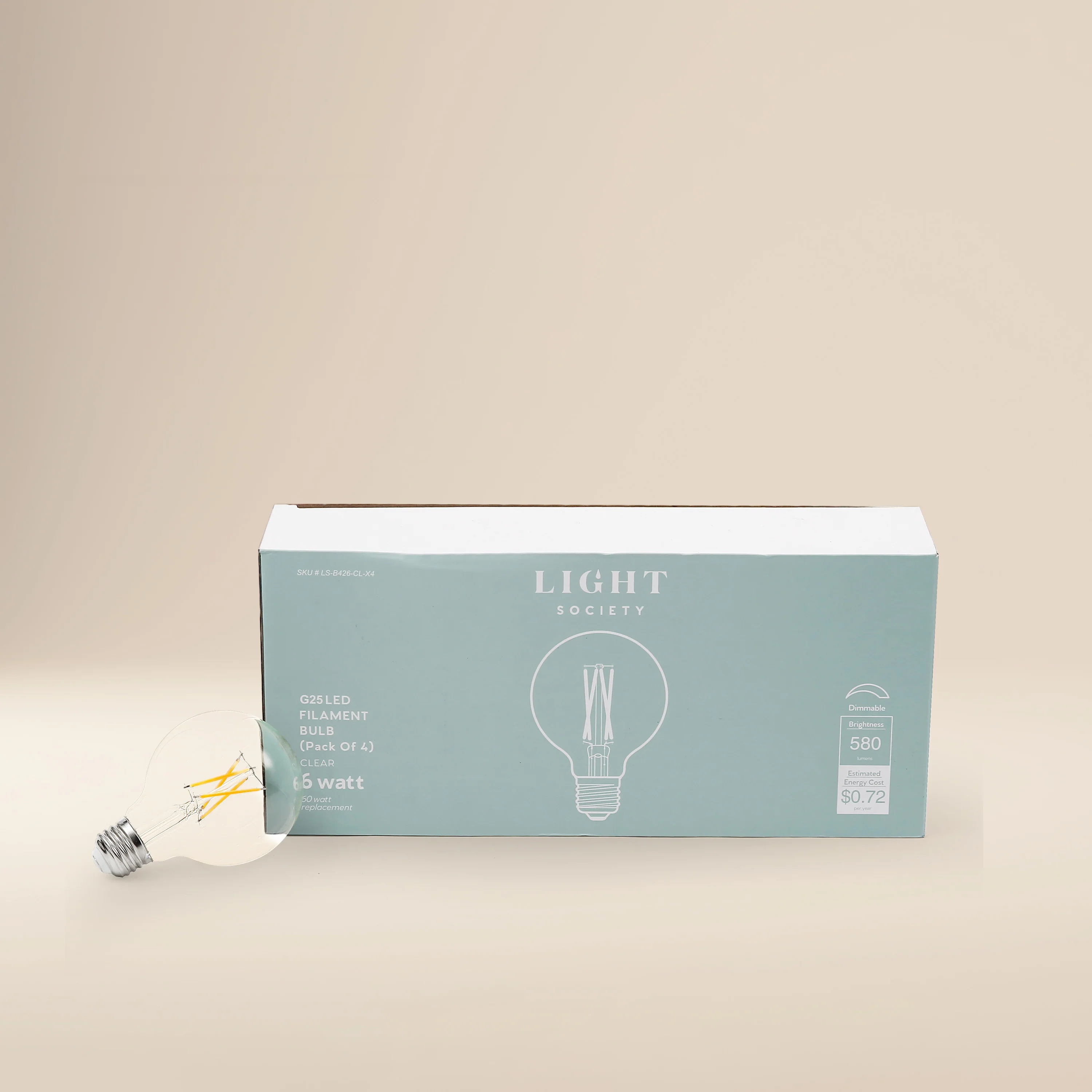 Niva G25 LED Filament Light Bulbs | Clear | Set of 4 - Image 3