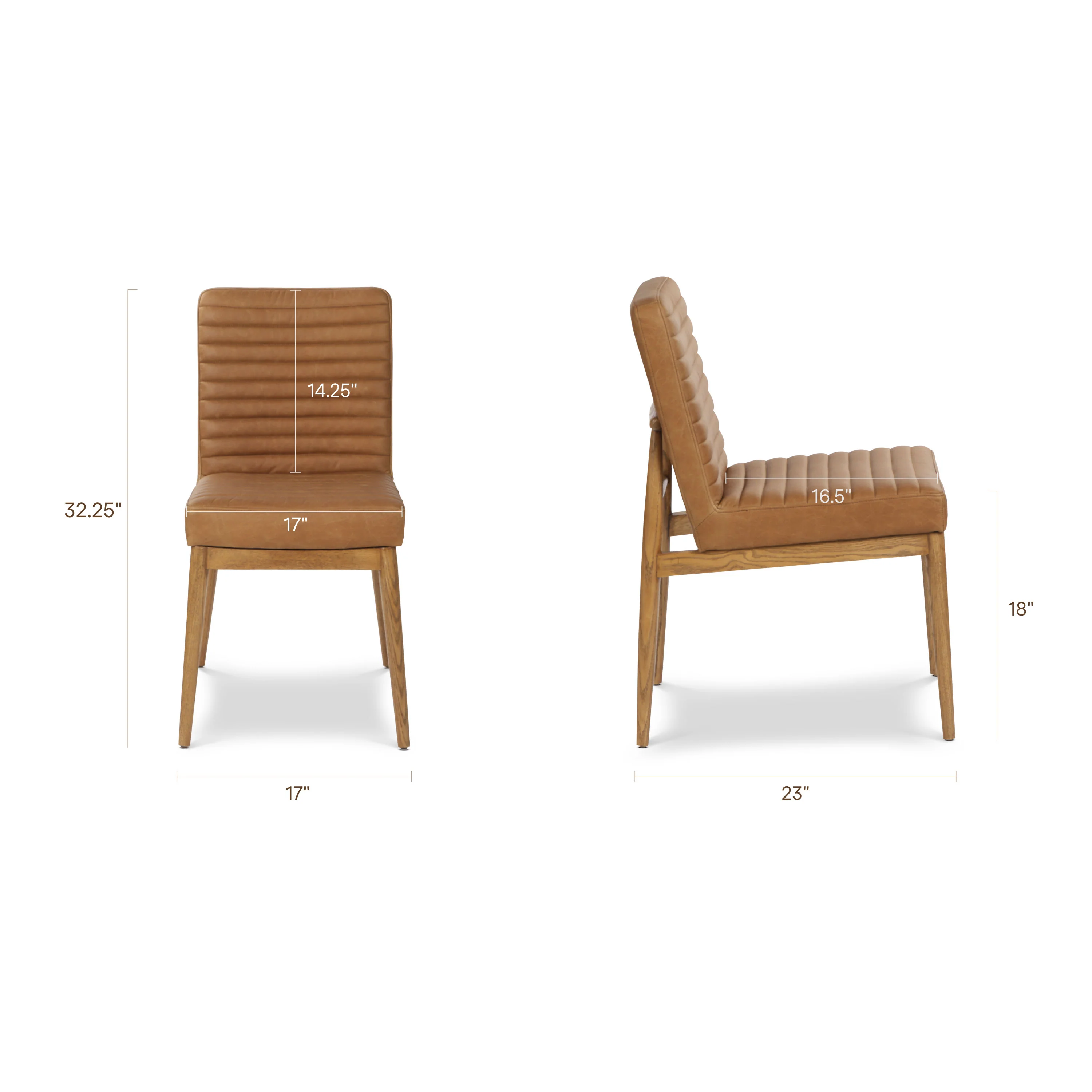 Nivo Leather Dining Chair | Waxed Tan - Image 8