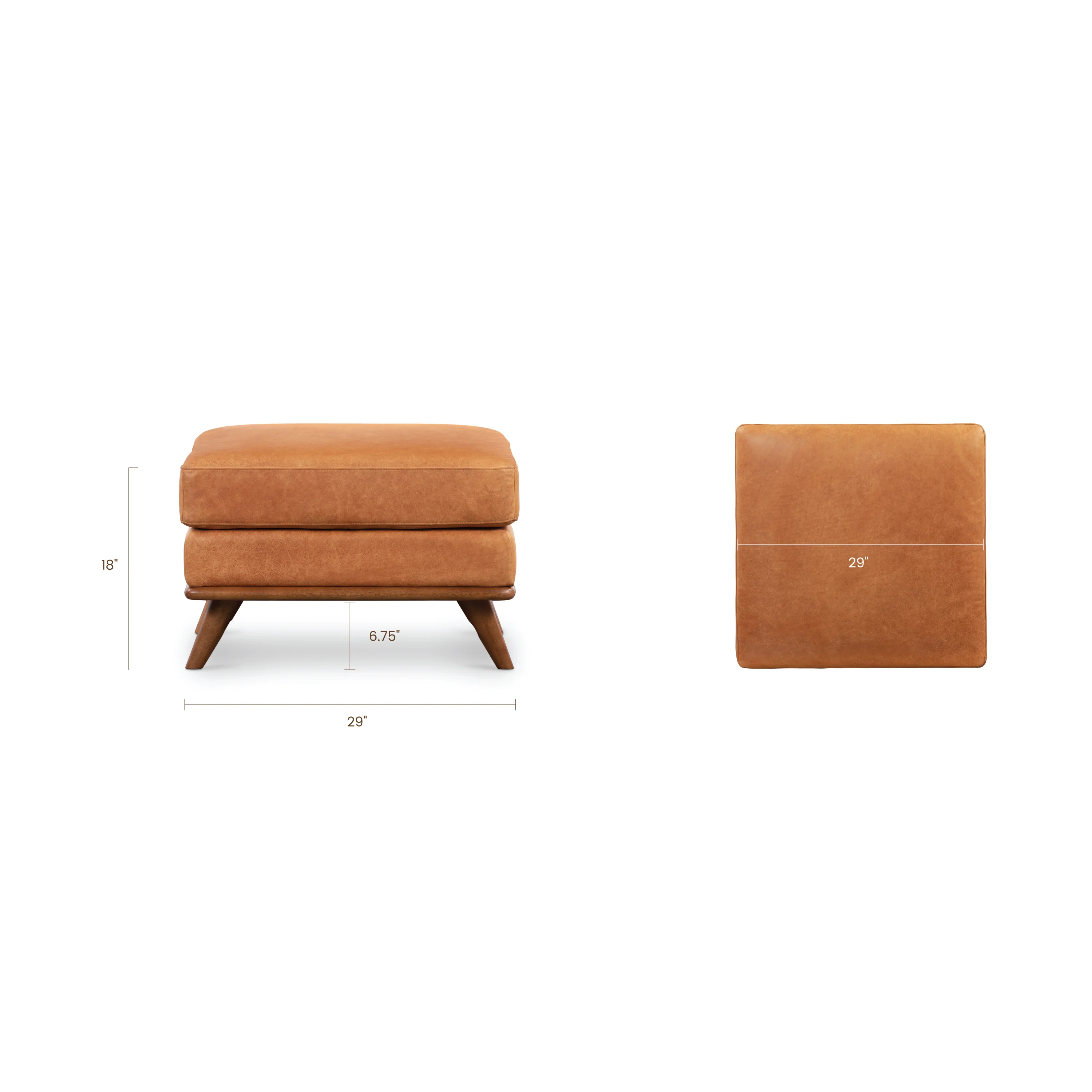Nolita Leather Ottoman | Cognac Tan - Image 13