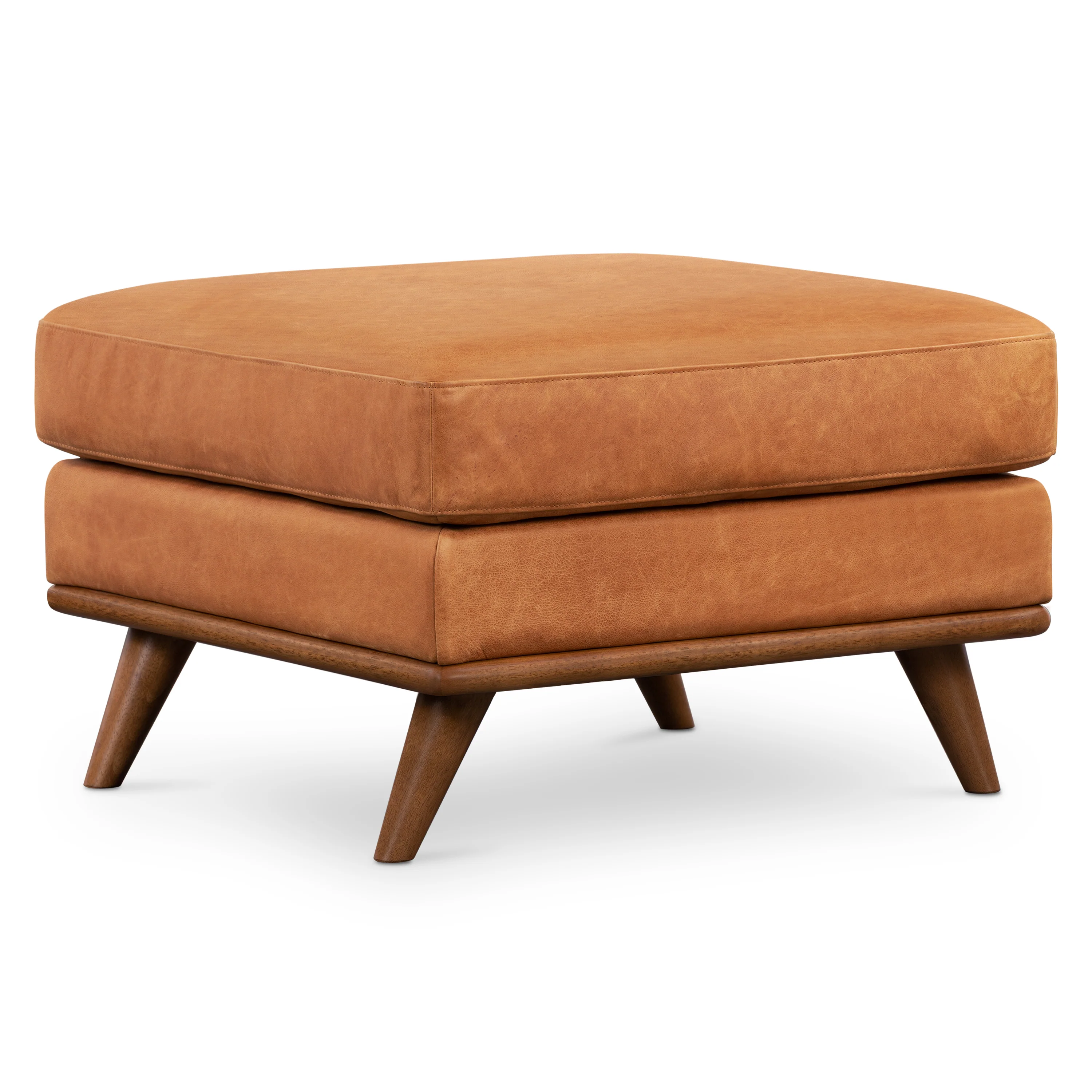 Nolita Leather Ottoman | Cognac Tan - Image 5