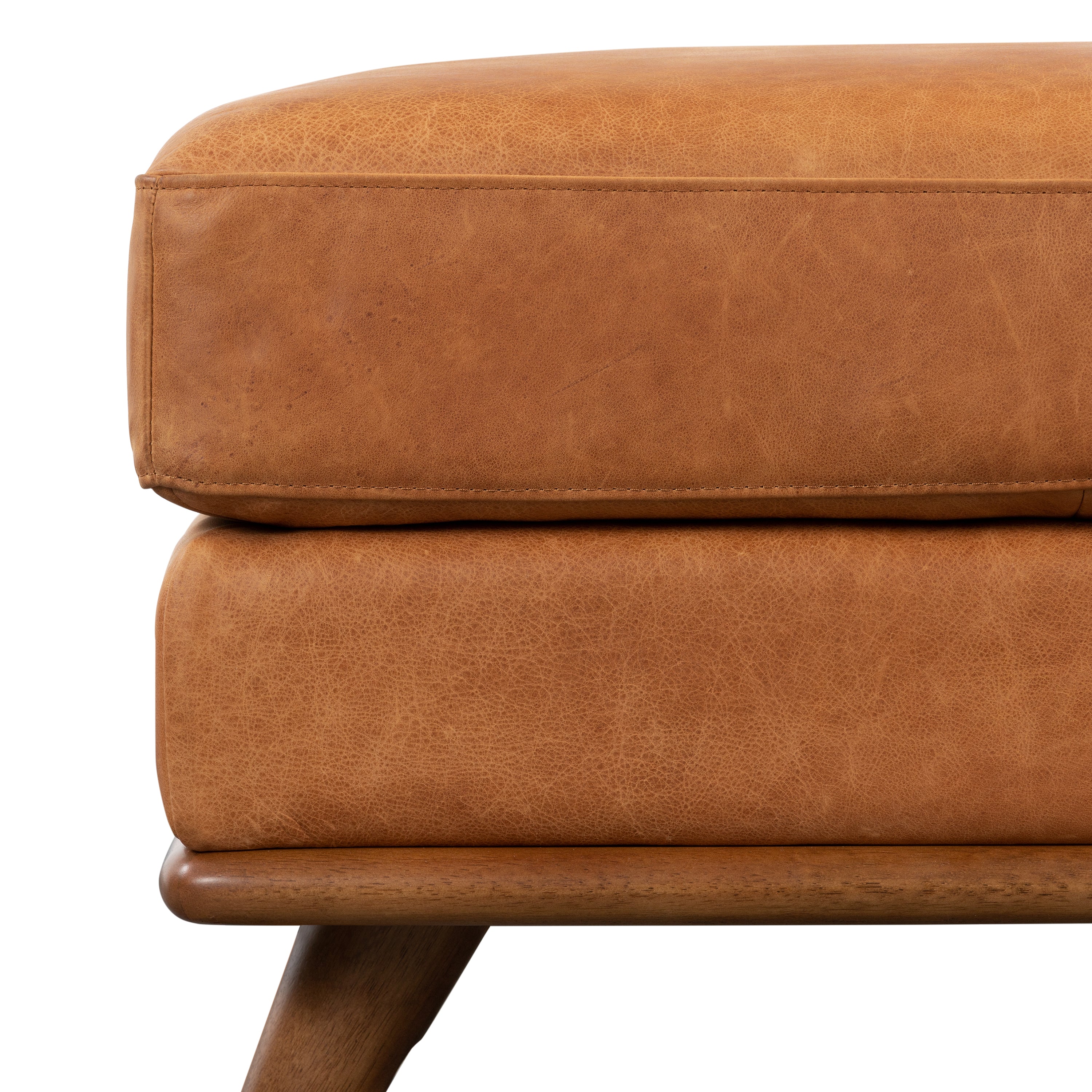 Nolita Leather Ottoman | Cognac Tan - Image 6