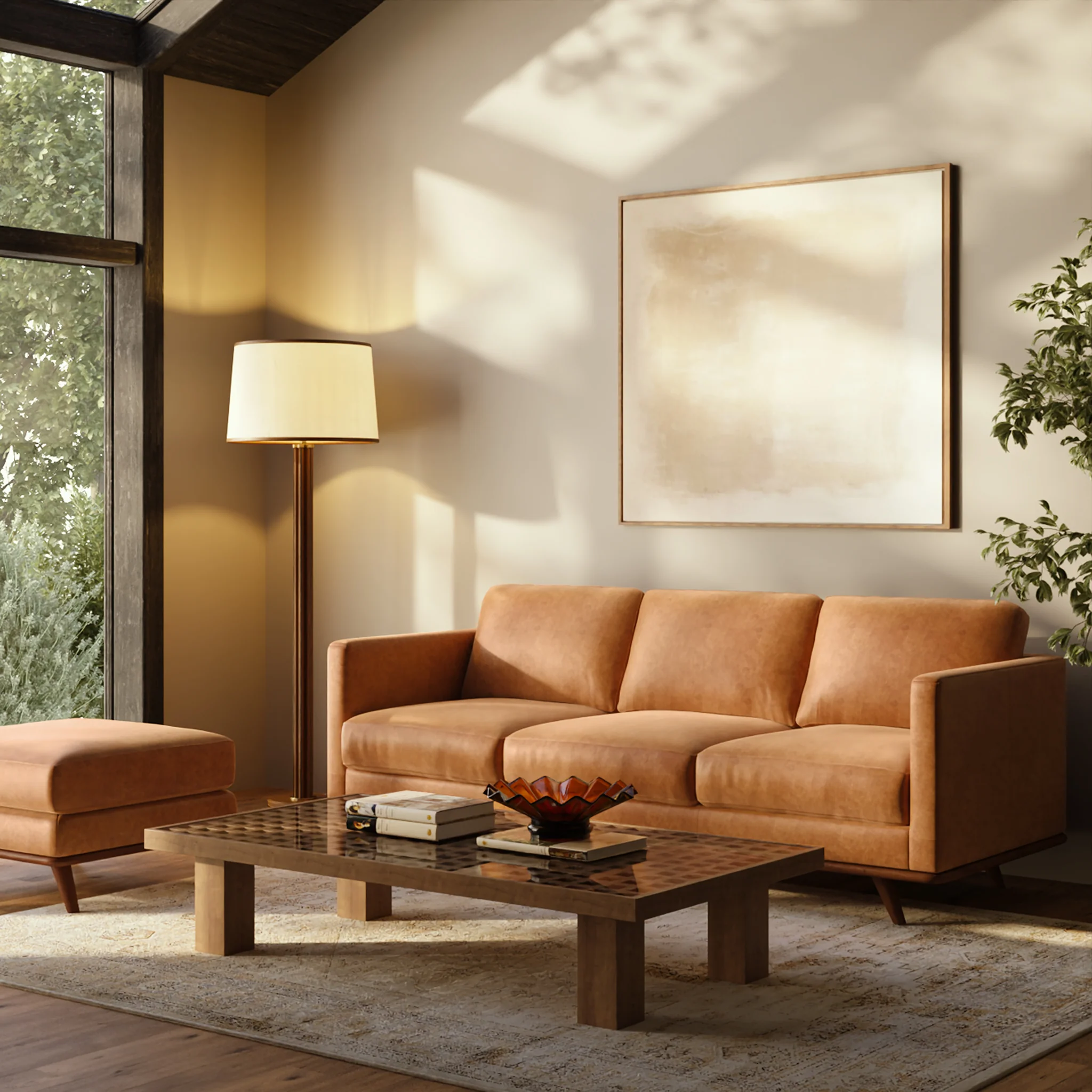 Nolita 85" Leather Sofa | Cognac Tan - Image 3