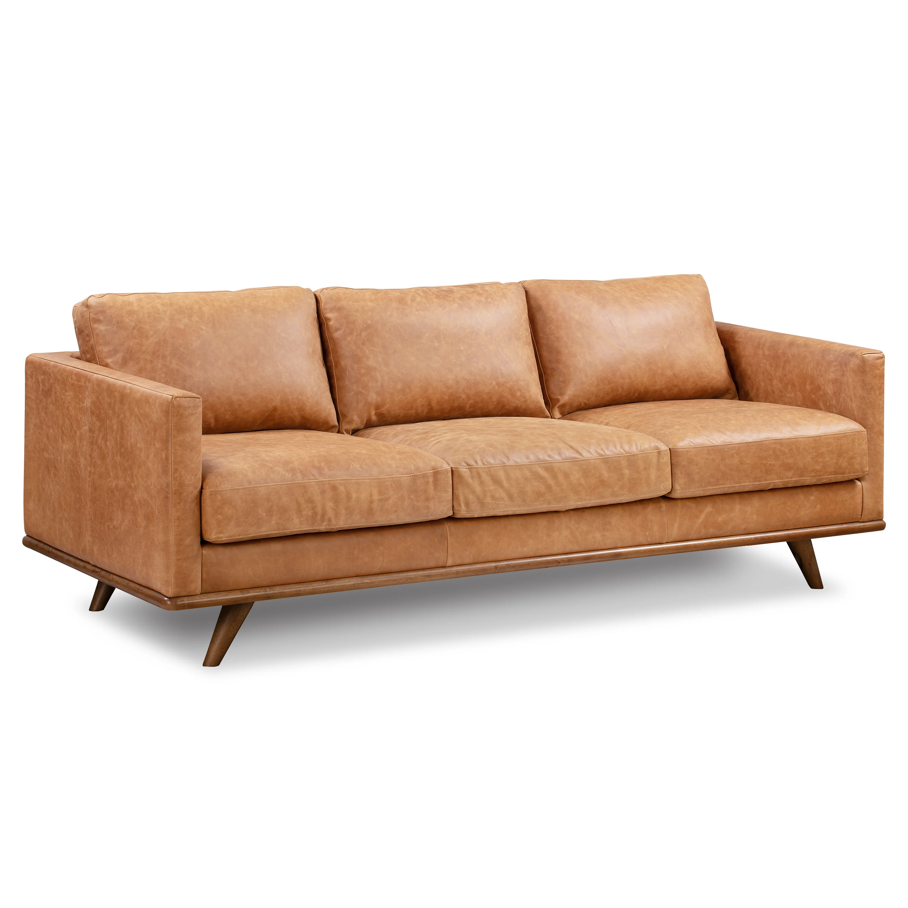 Nolita 85" Leather Sofa | Cognac Tan - Image 7