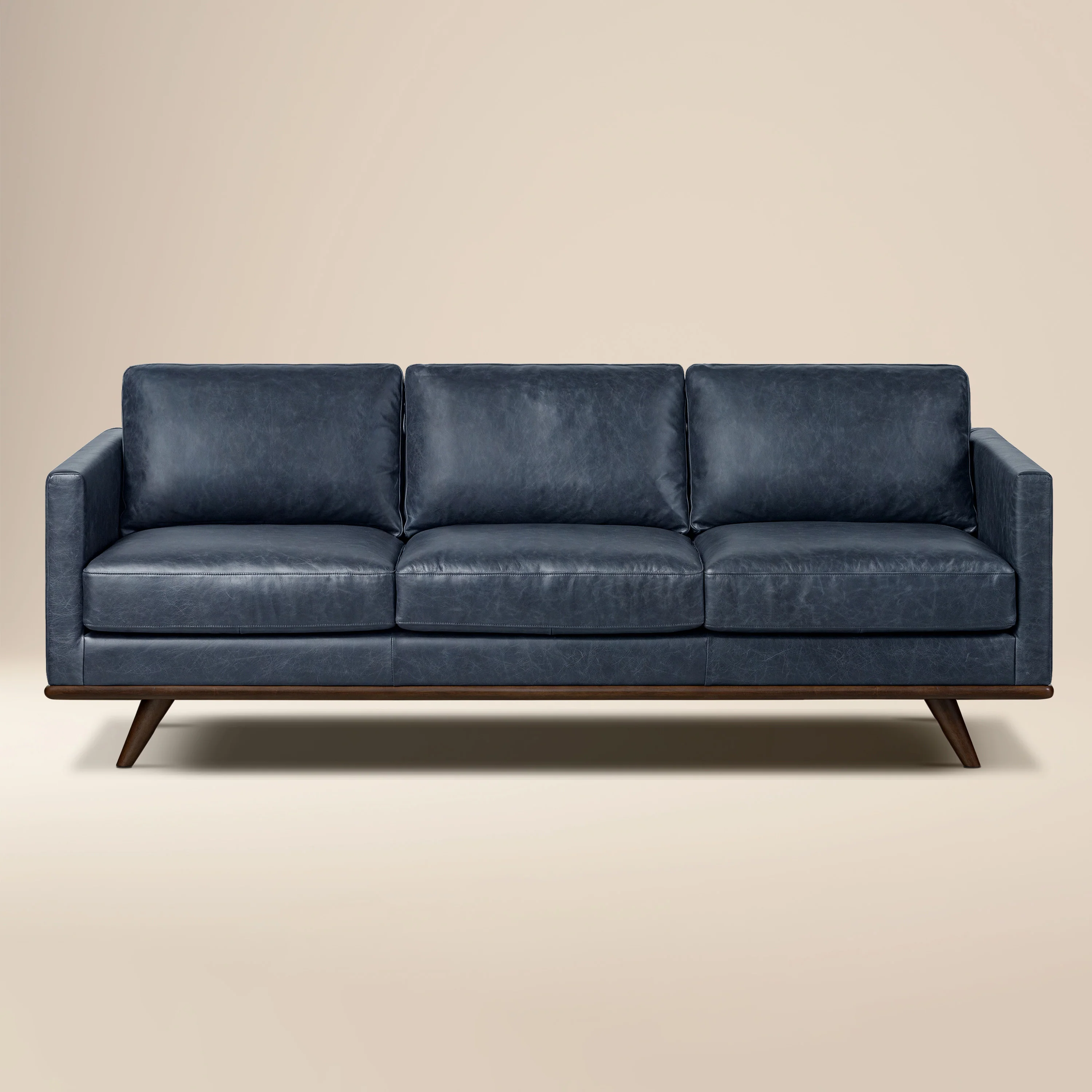 Nolita 85" Leather Sofa | Nightfall Blue
