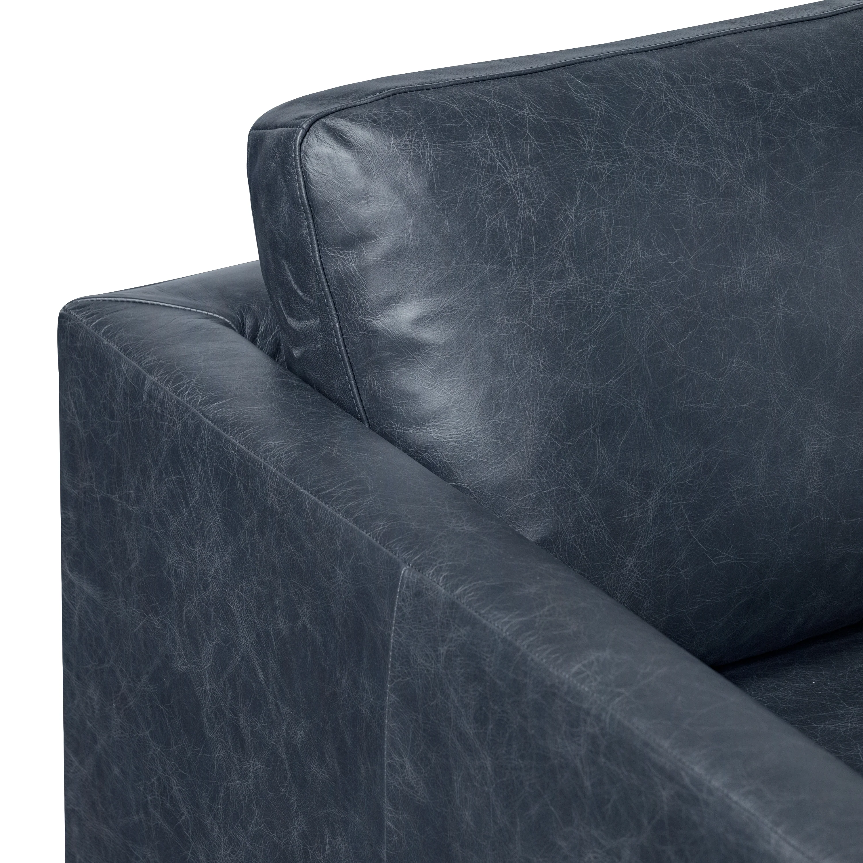 Nolita 85" Leather Sofa | Nightfall Blue - Image 10