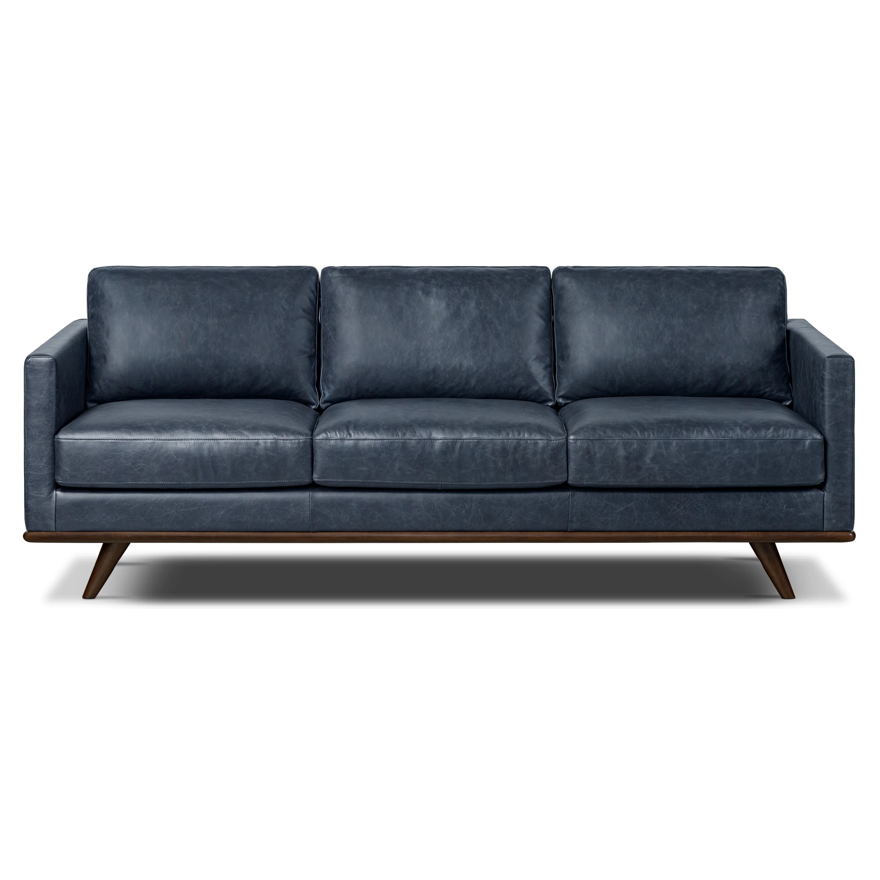 Nolita 85" Leather Sofa | Nightfall Blue - Image 4