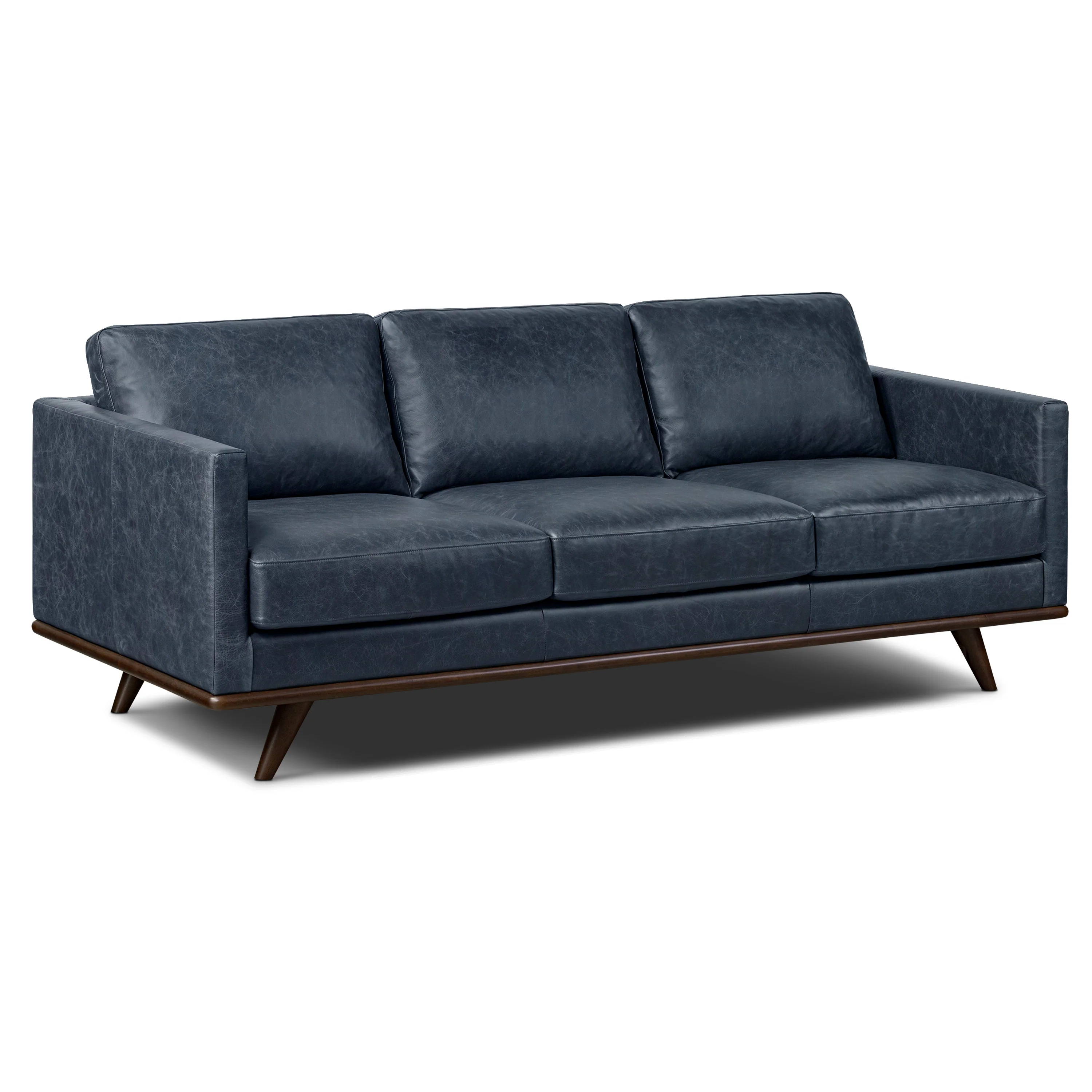 Nolita 85" Leather Sofa | Nightfall Blue - Image 5