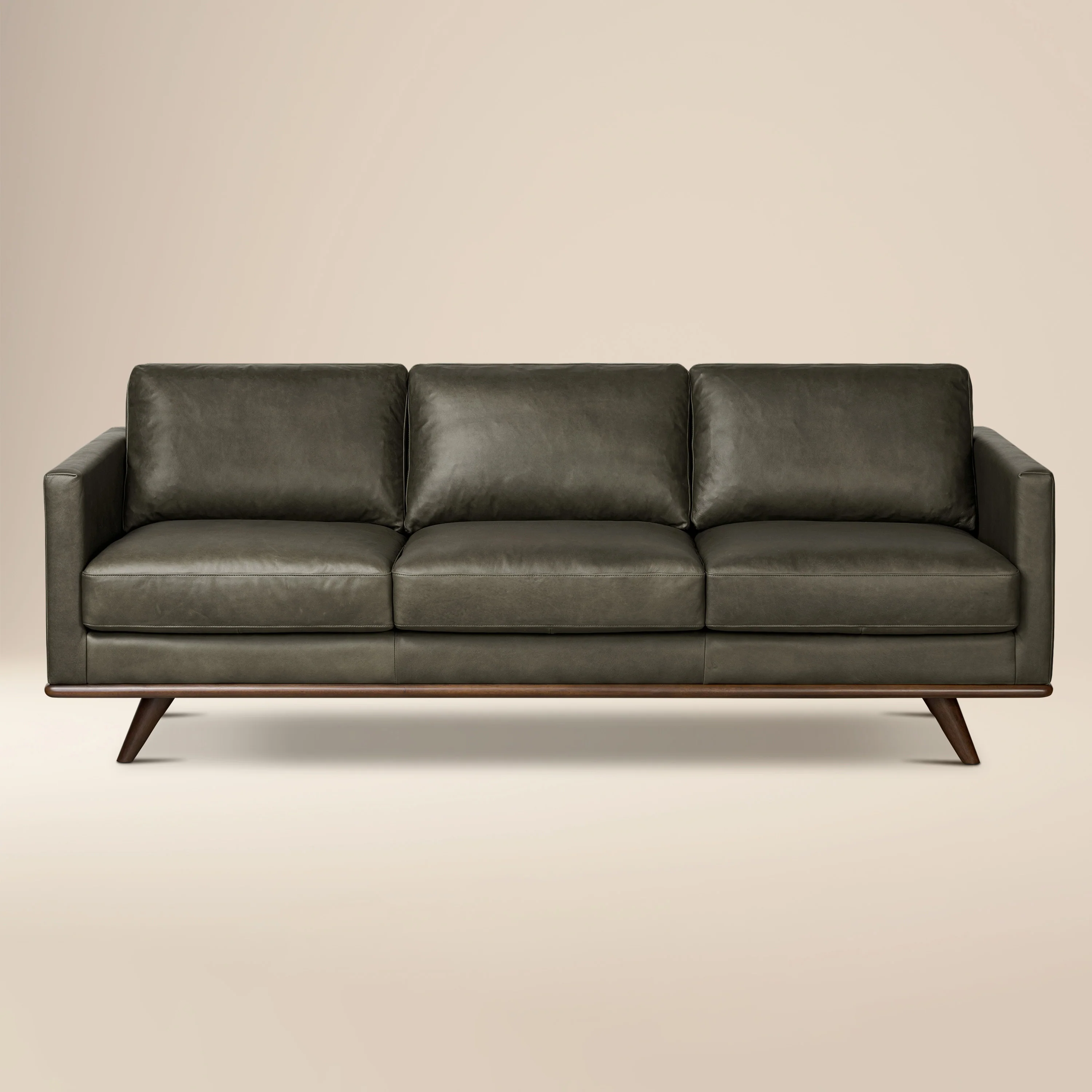 Nolita 85" Leather Sofa | Olivine Green
