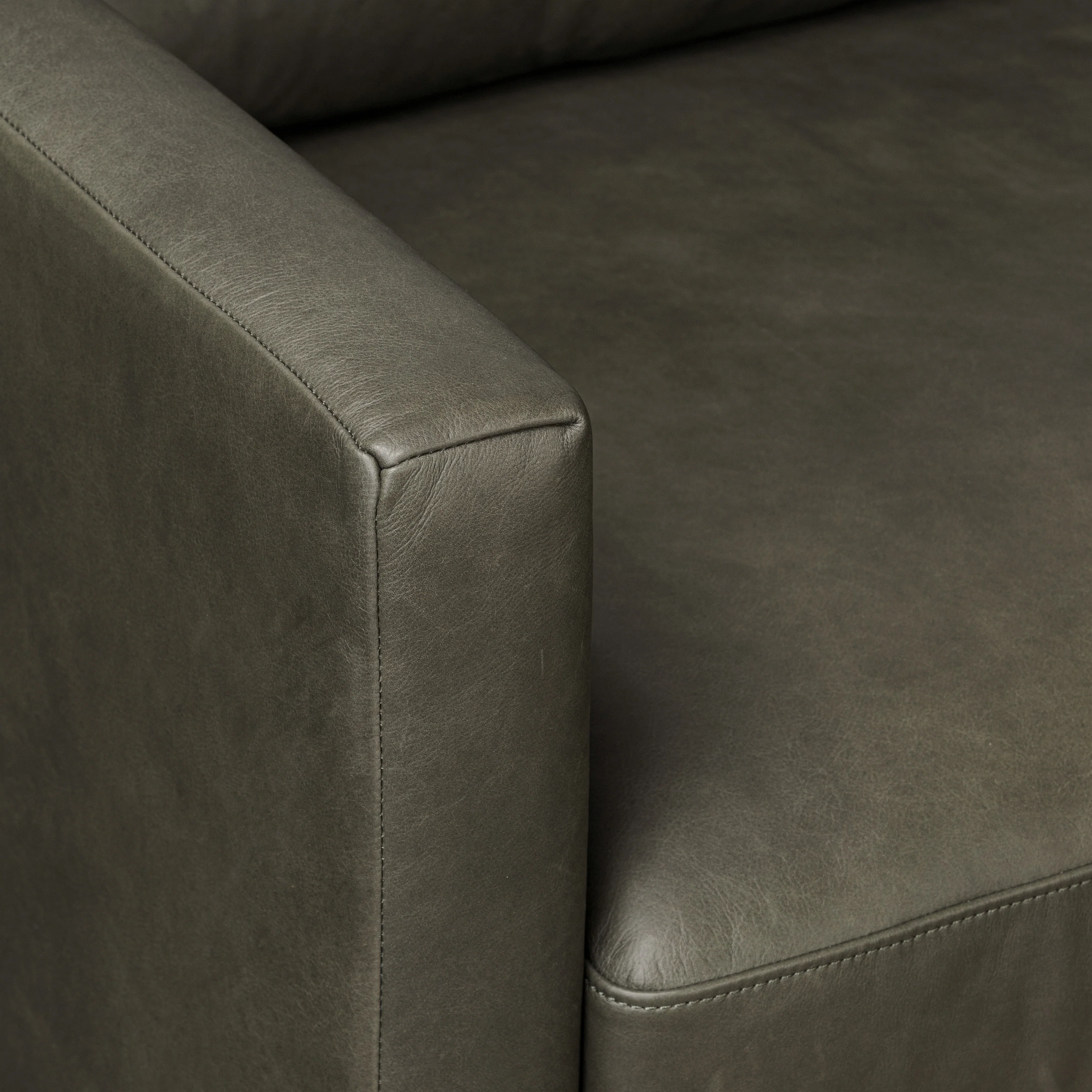 Nolita 85" Leather Sofa | Olivine Green - Image 12