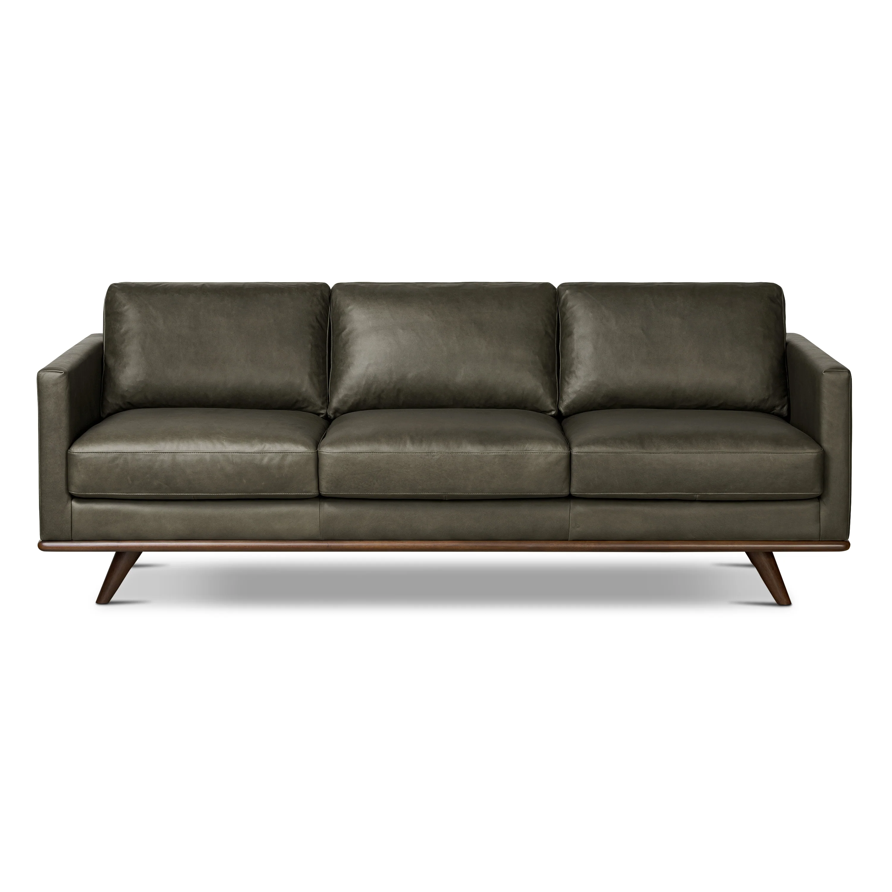 Nolita 85" Leather Sofa | Olivine Green - Image 4