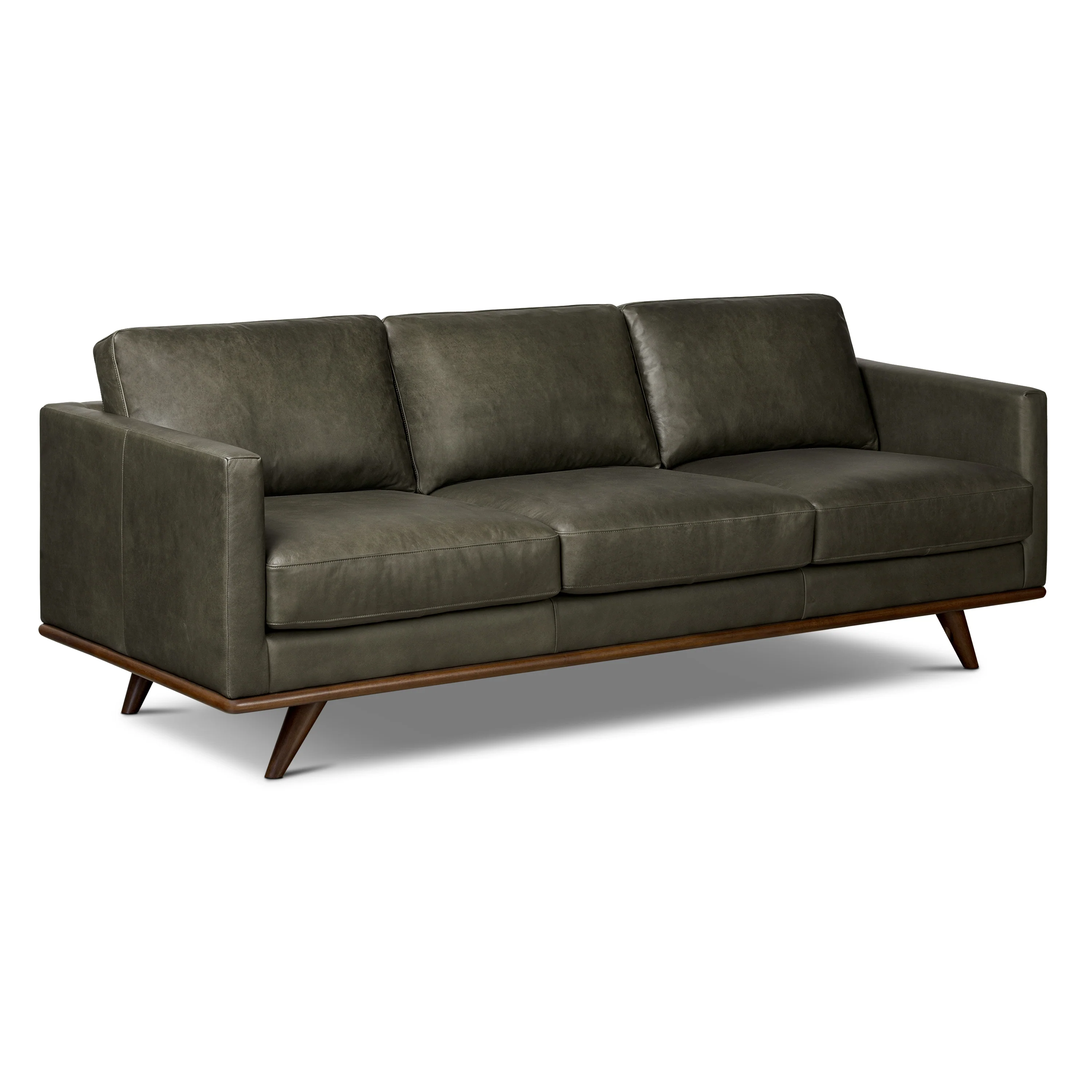 Nolita 85" Leather Sofa | Olivine Green - Image 5