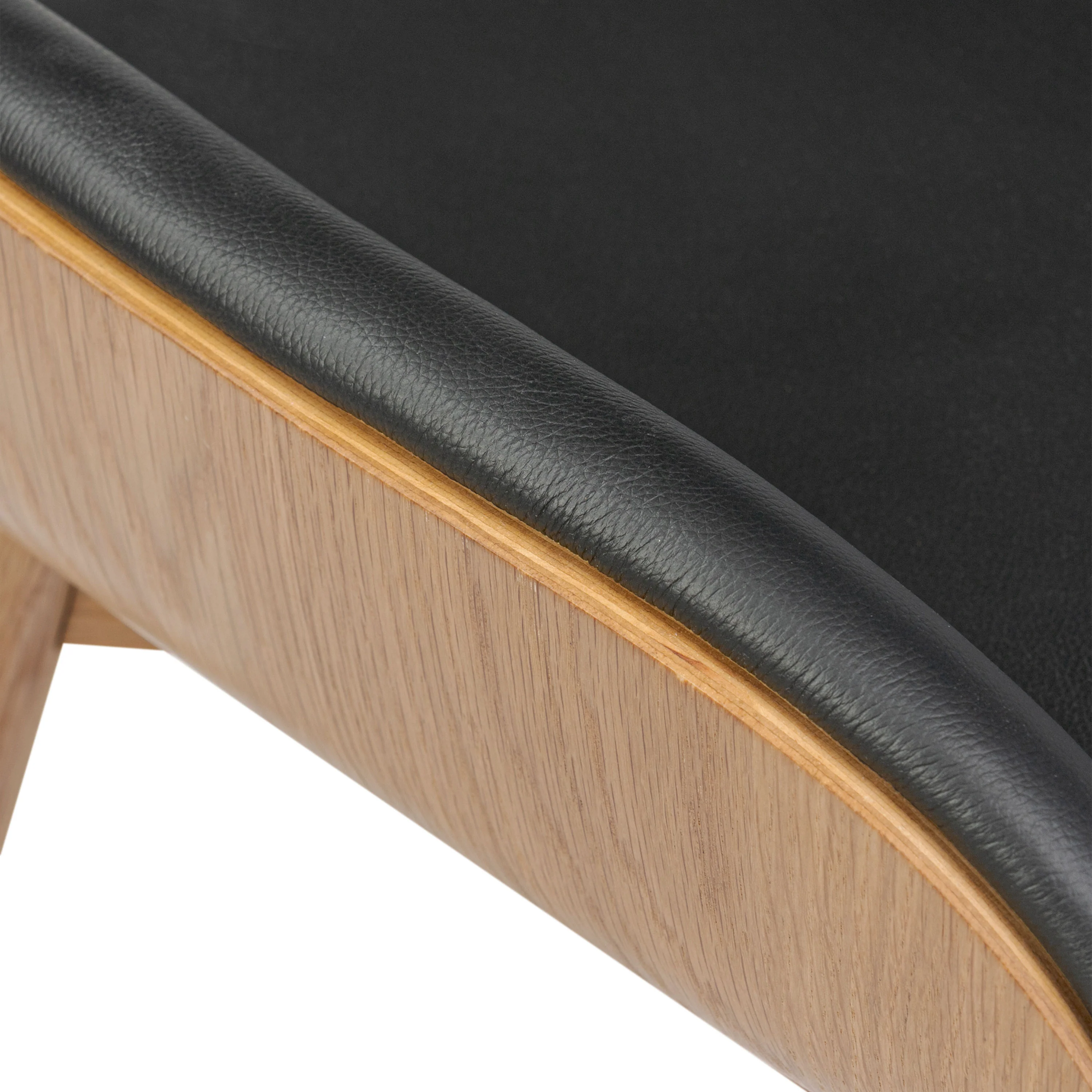 Notello Leather Counter Stool | Black/Oak - Image 9
